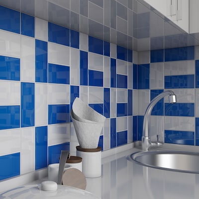 Giorbello 3x6 Glass Subway Tiles 40, Cobalt Blue Bathroom Wall Tiles