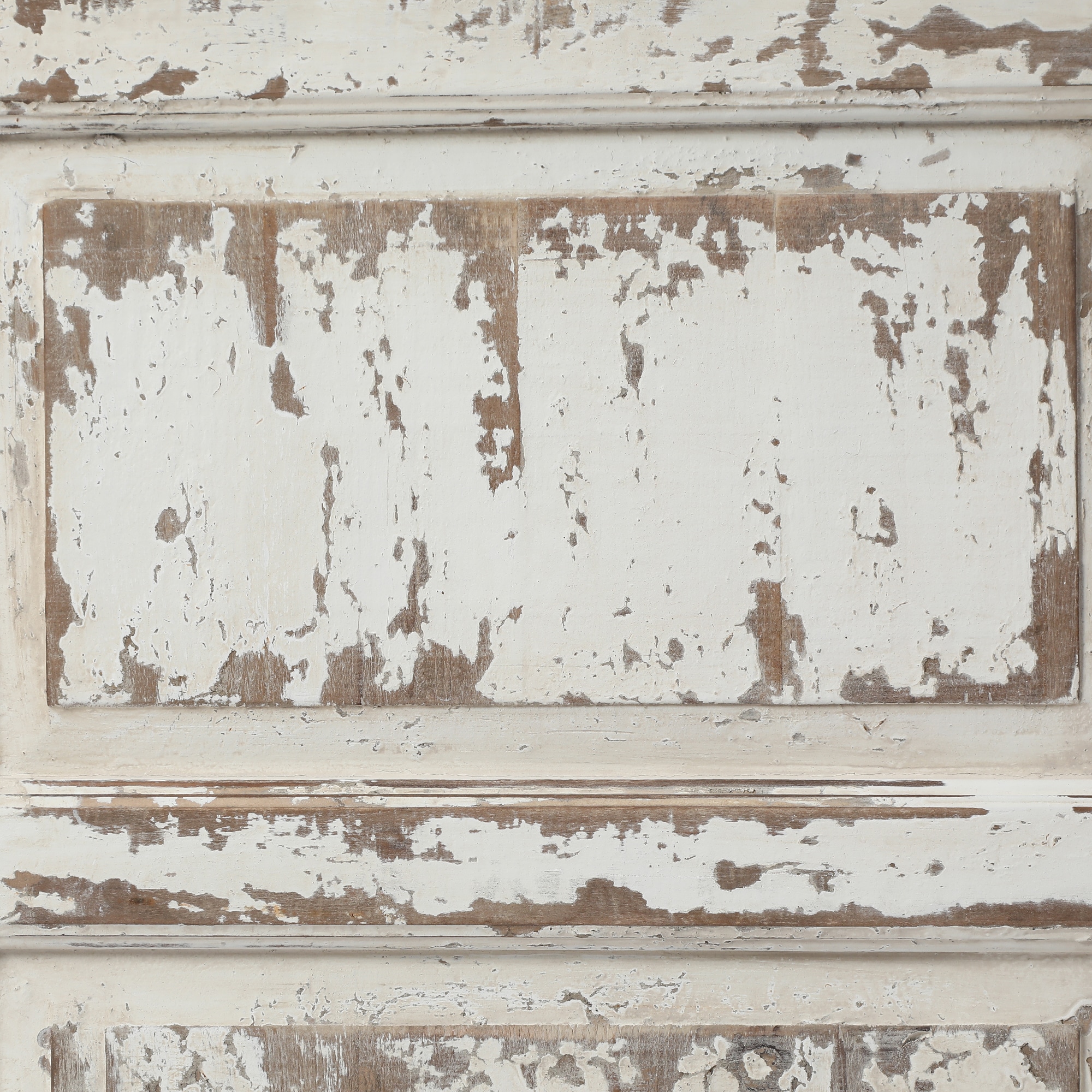 Distressed White Wood Arched Door Full-Length Mirror