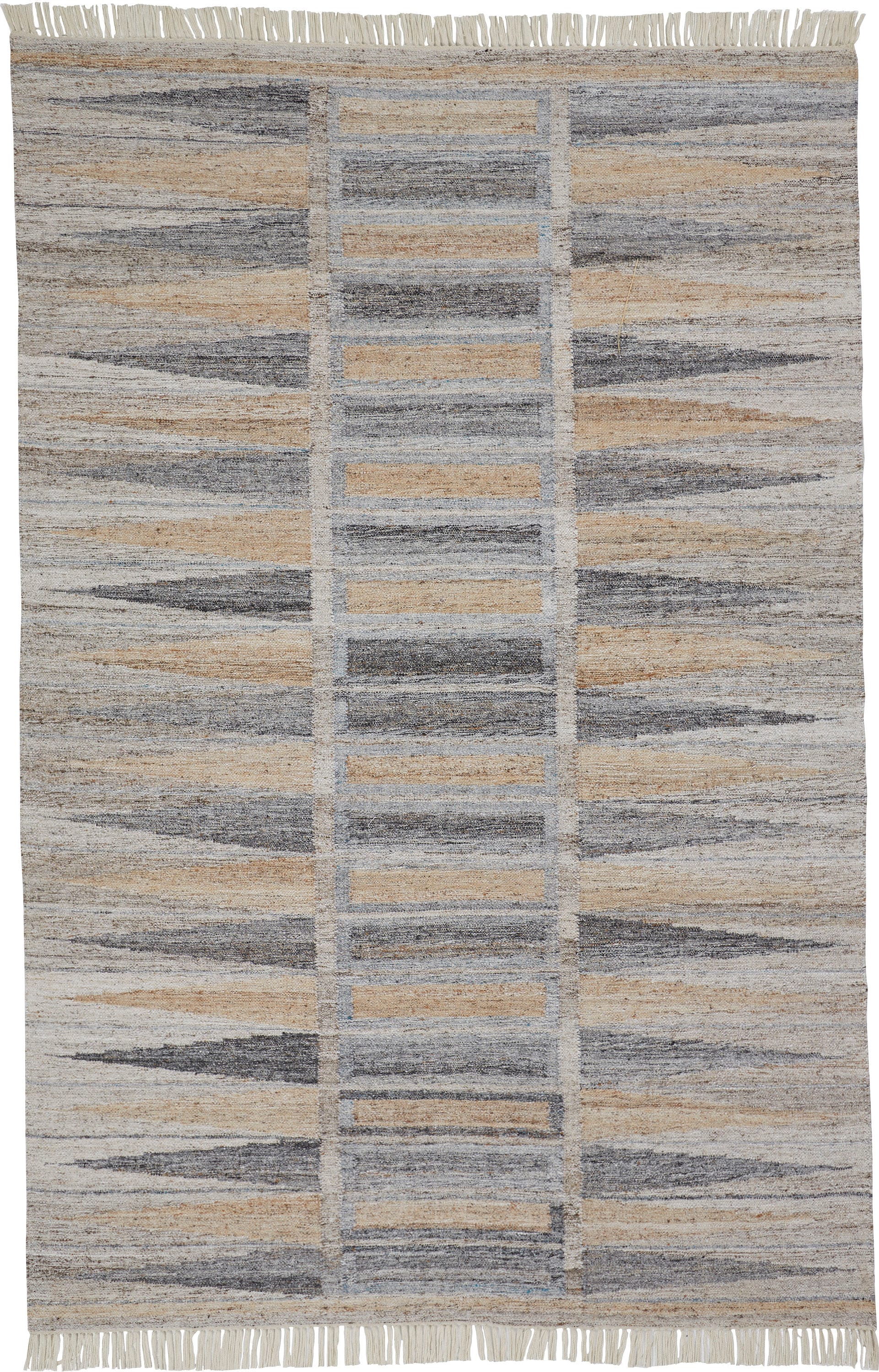 Modern Elegance Geometric Gray Synthetic Area Rug 8' x 10'