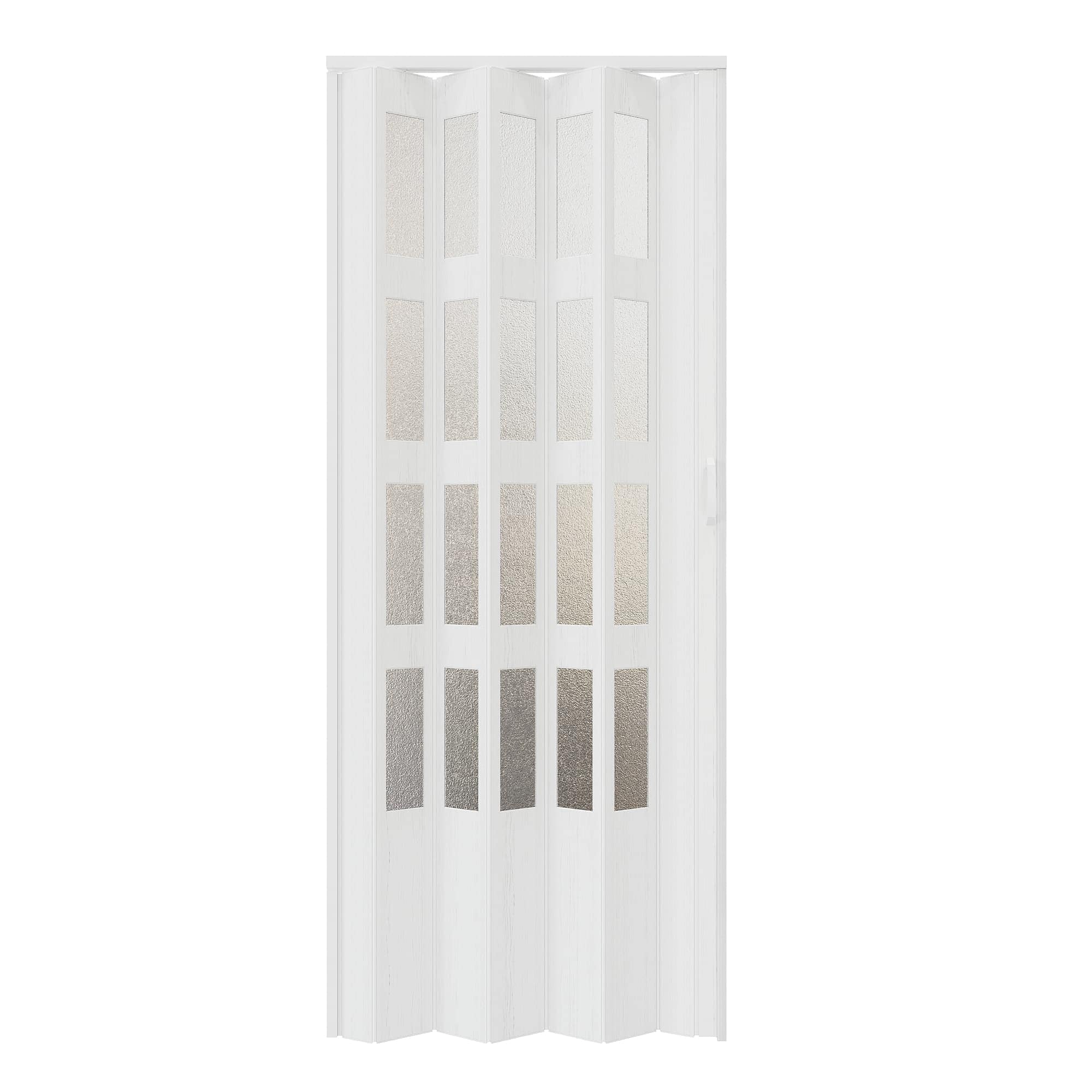 Ark Design Accordion Doors with Magnetic Closure Privacy Room Divider for Internal Use with Track Hardware Handle Adjustable Height Easy Installation White 4 lite Glass 36-in x 80-in