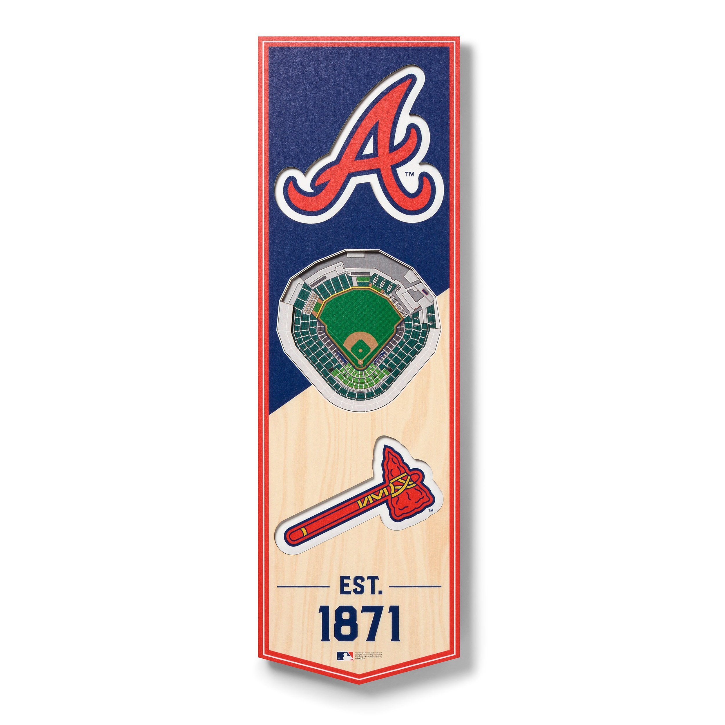 MLB Atlanta Braves 6x19 Stadium 3D View Banner