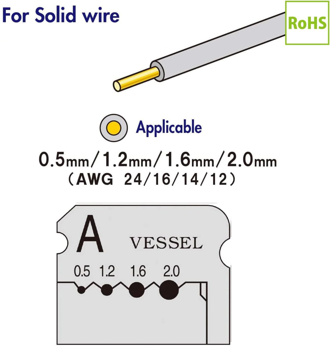 VESSEL WB001 Wire-Strippers-Crimpers-Cutters - View #2