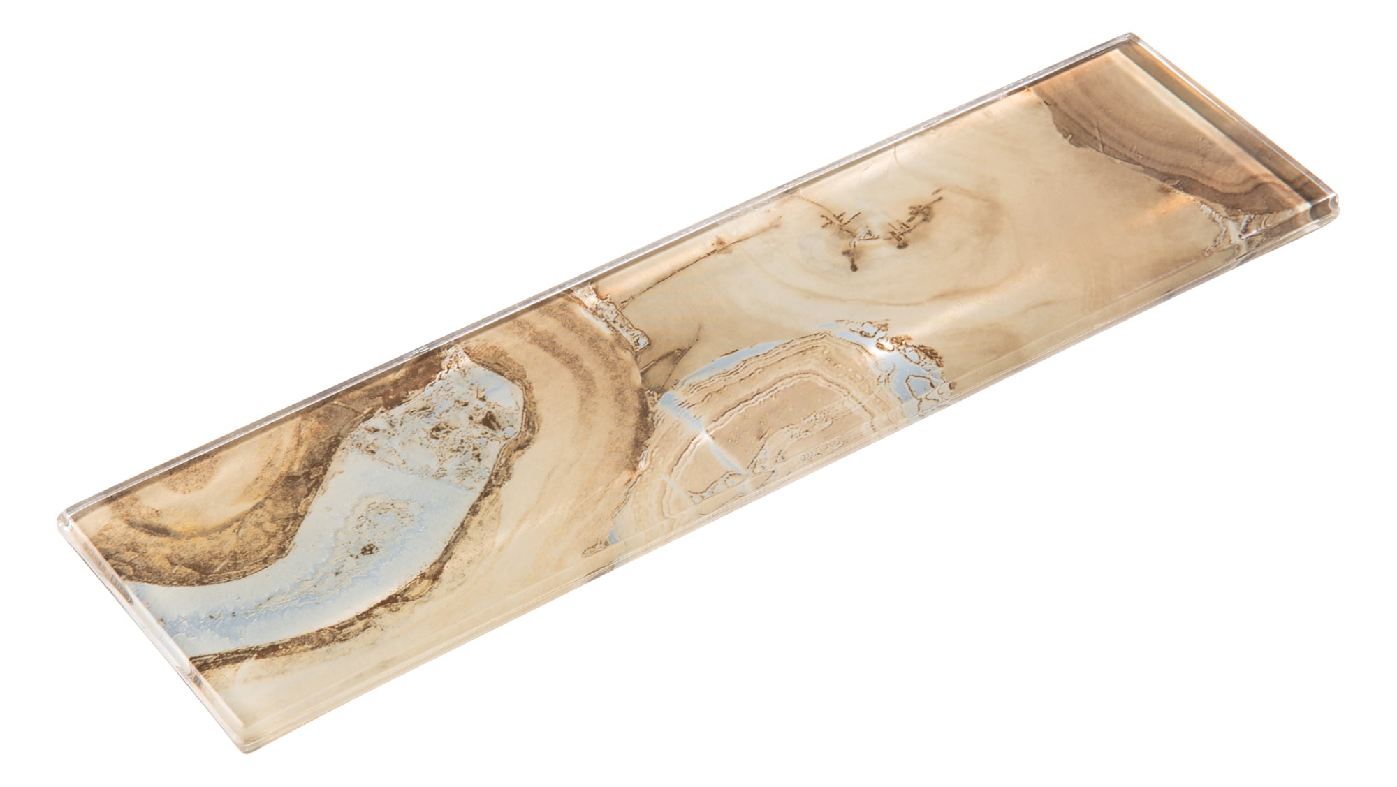 Myst 3" x 12" Polished Beige Glass Subway Tile