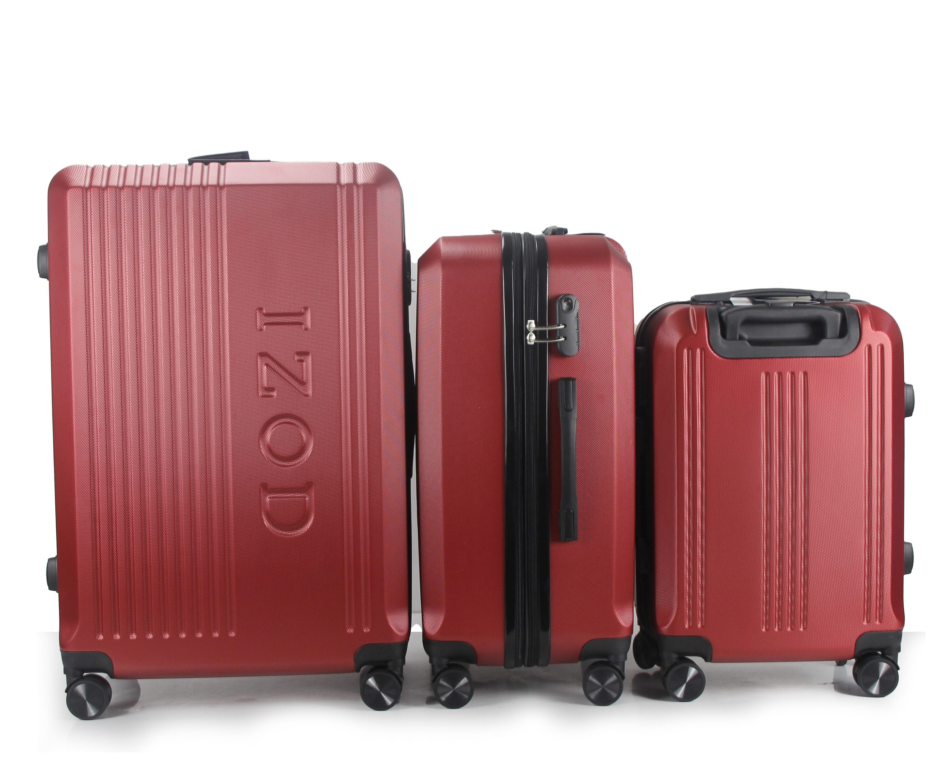 IZOD Zane 3 Piece Lightweight Expandable ABS Luggage Set with Dual