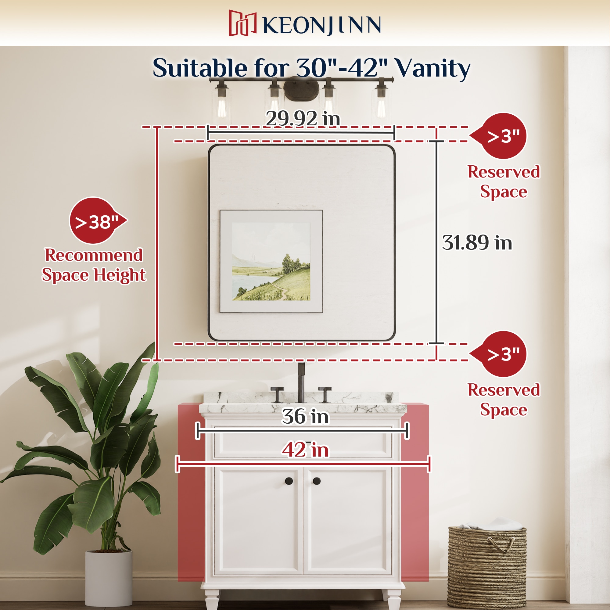Keonjinn LW-JSKJG-YJ-7681GD Bathroom-Medicine-Cabinets - View #4