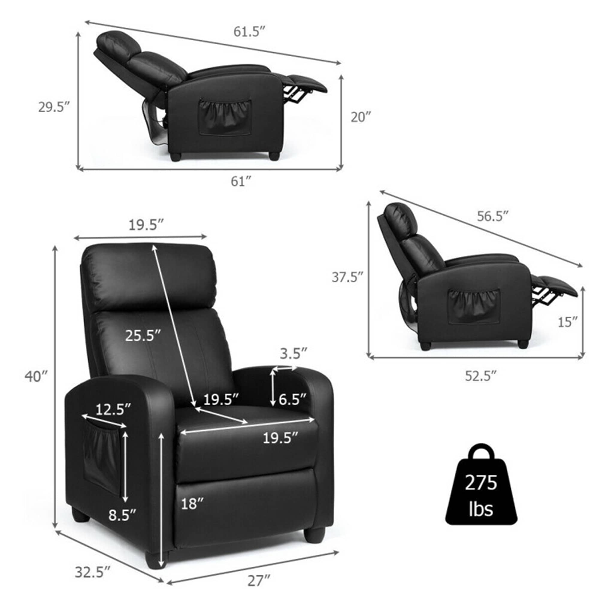 Clihome ER002-BL recliners - View #5