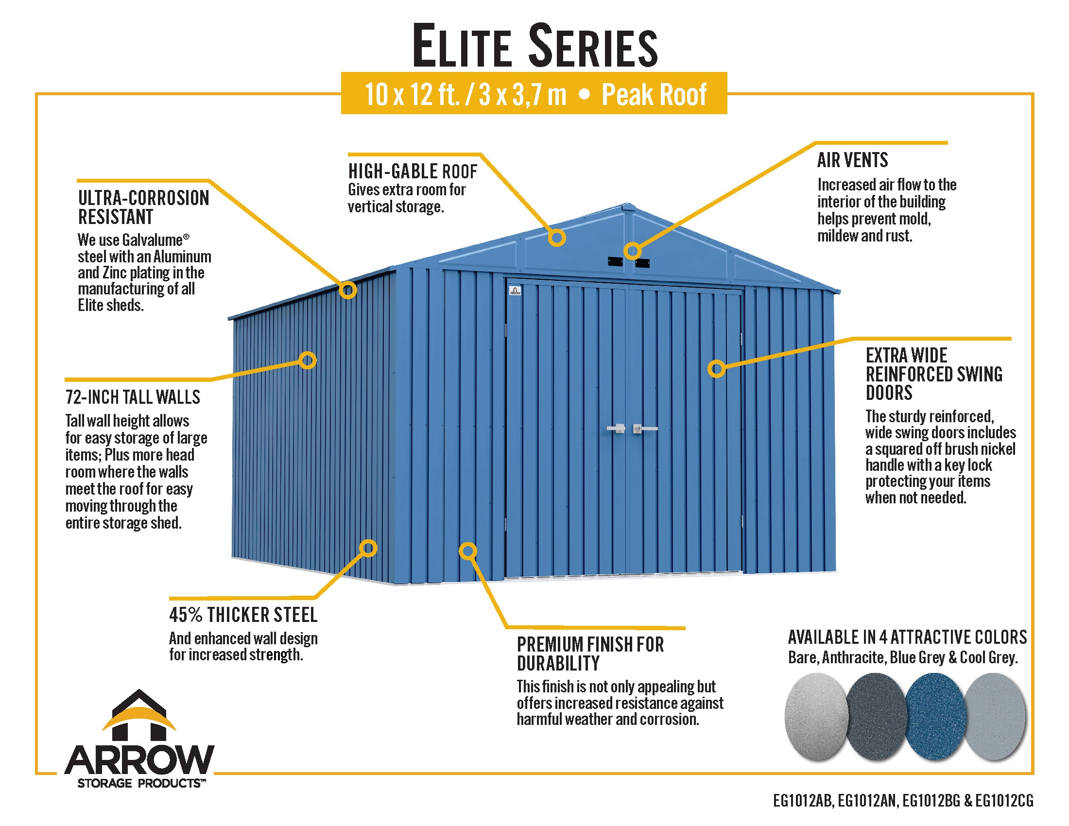 Arrow EG1012AN Metal-Storage-Buildings-Sheds - View #11