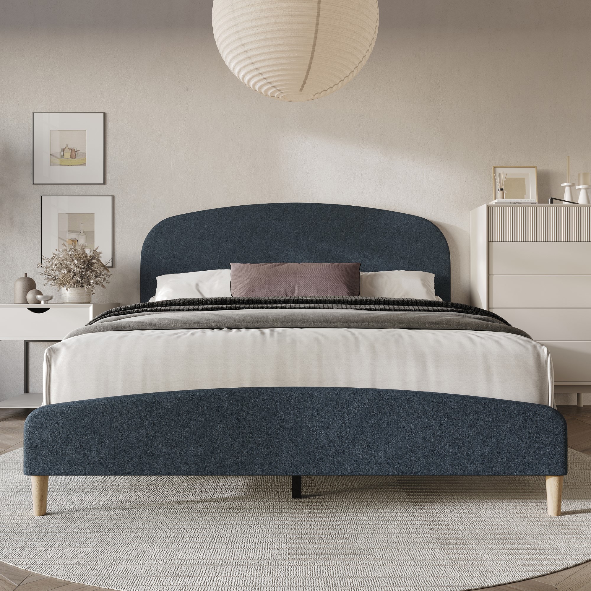 Home Design 80192-311 Rugby Blue Full Wood Panel Bed