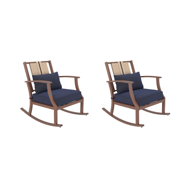 Allen Roth Piper Glen Set Of 2 Wicker, Two Rocking Chairs And Table
