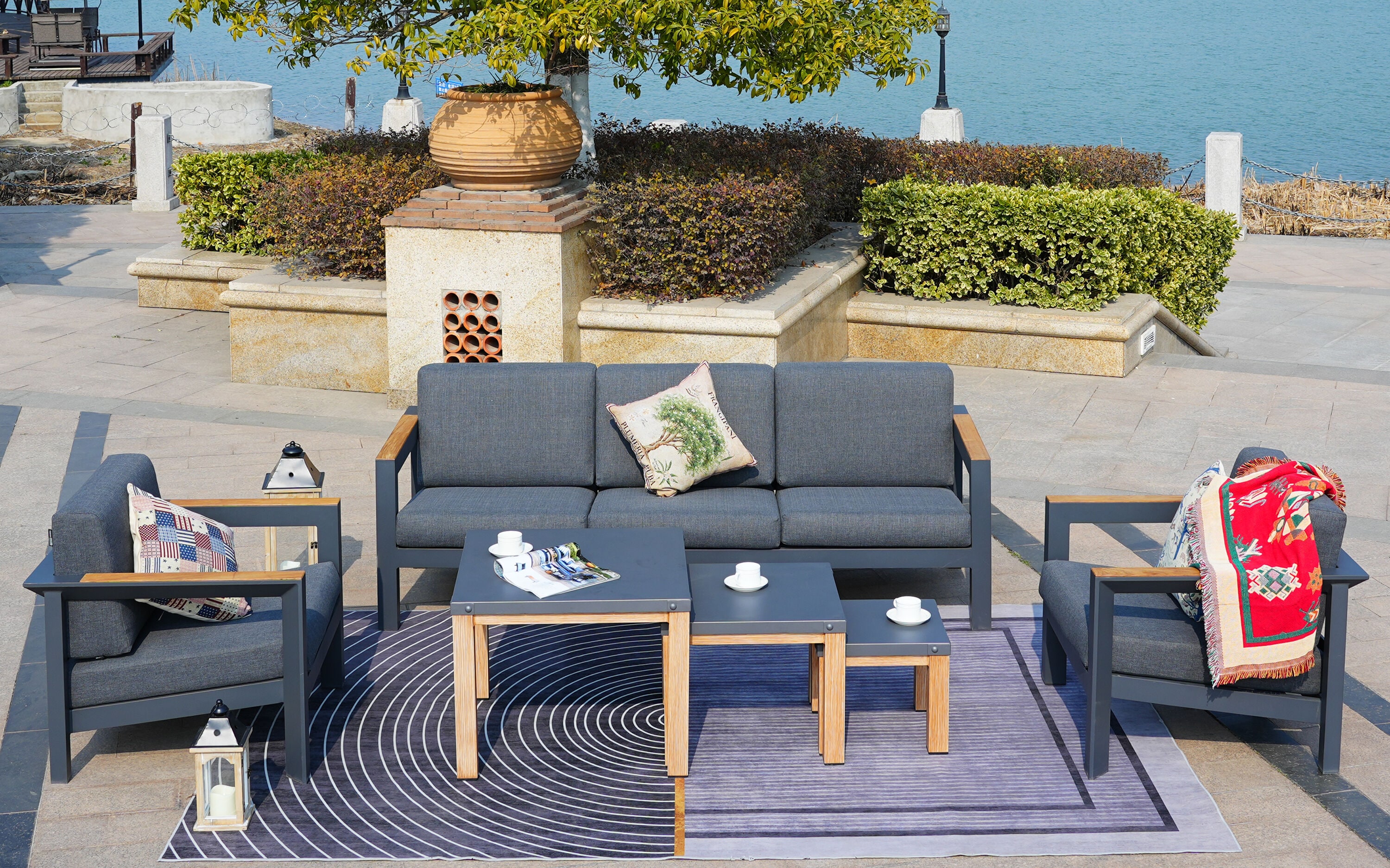 Moda Furnishings MOS-2326A-41T-GR Patio-Conversation-Sets - View #5