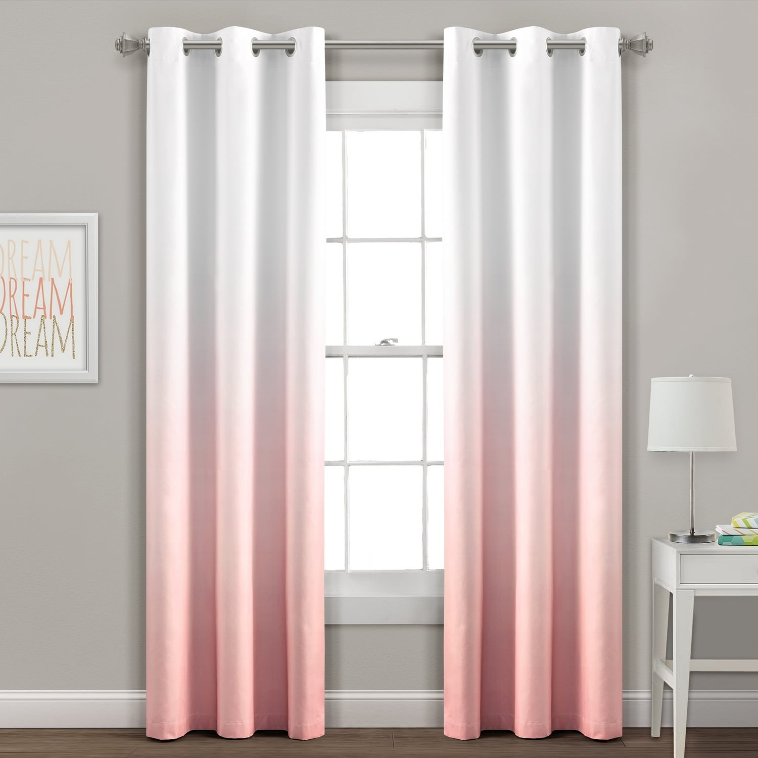 Lush Decor 16T004510 84-Inches Blush Blackout Grommet Curtain panel pair