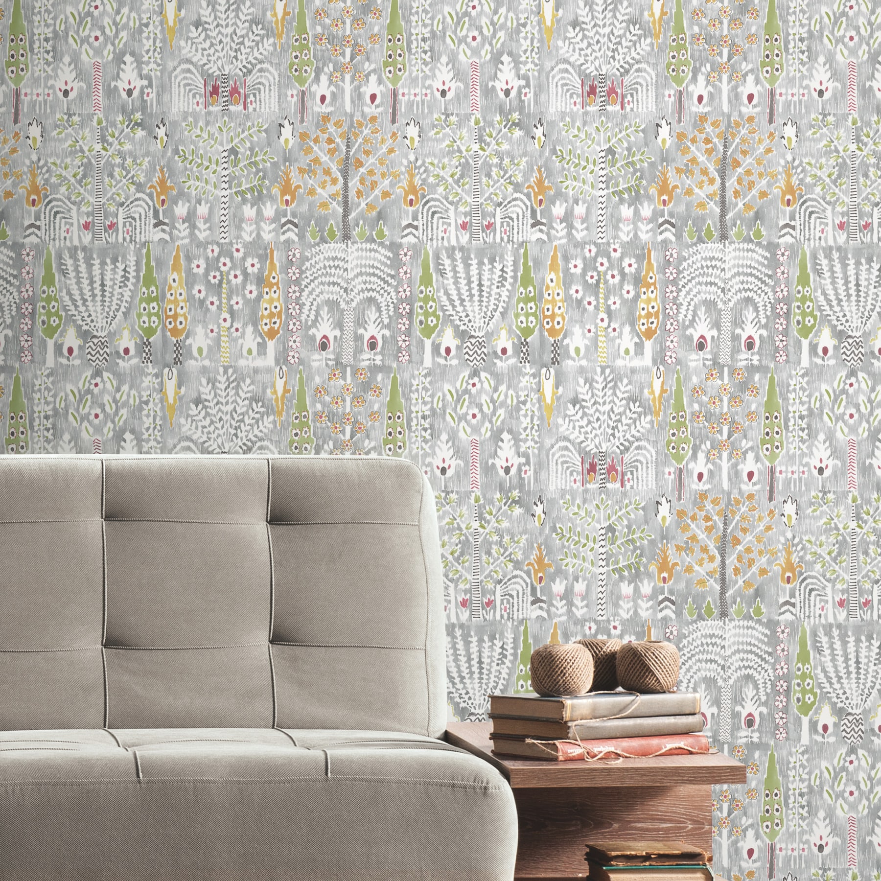 RoomMates RMK12370PL 30.75-Sq. Feet Gray Vinyl Novelty Self-adhesive Peel and Stick Wallpaper