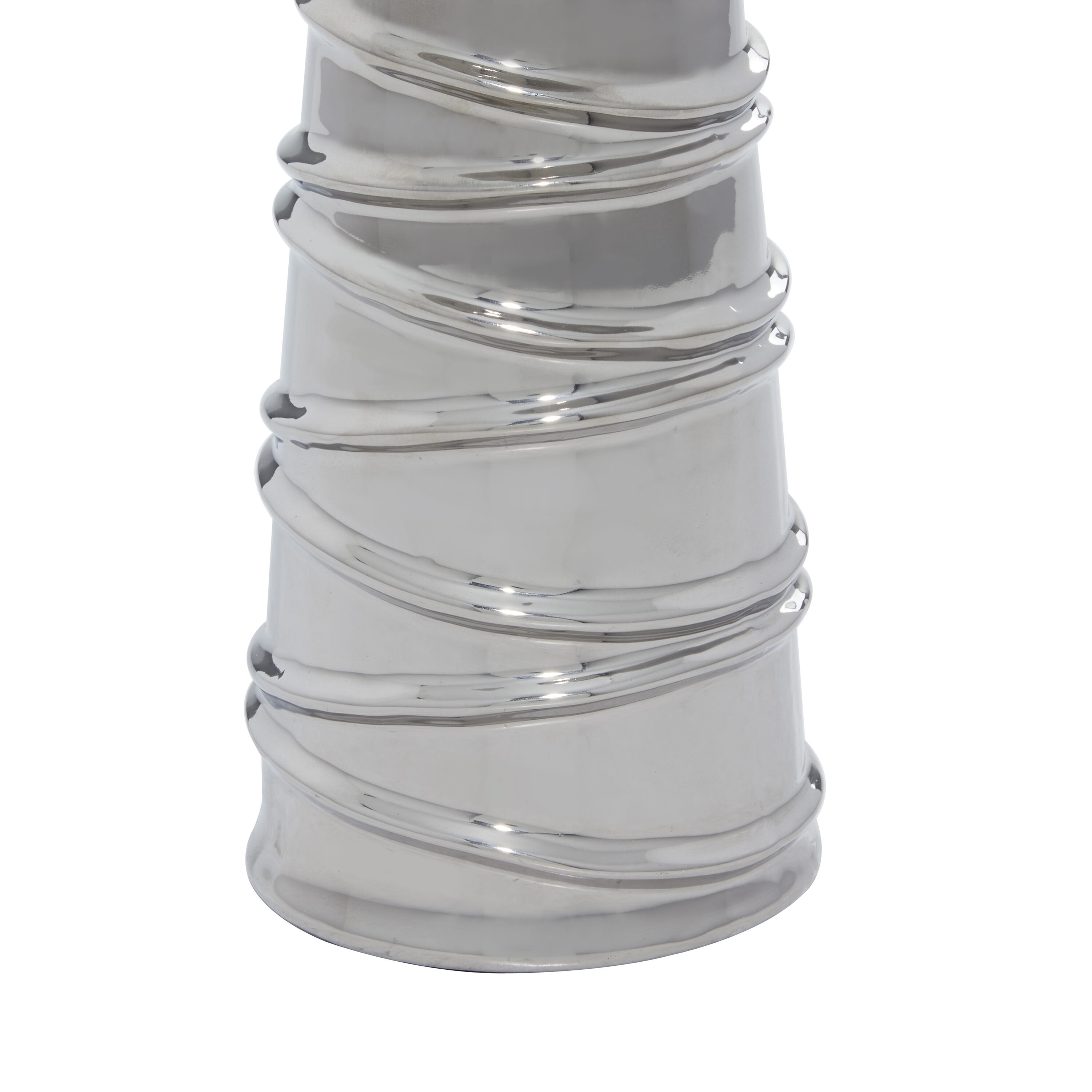 Elegant Silver Ceramic Candlestick Trio, Set of 3