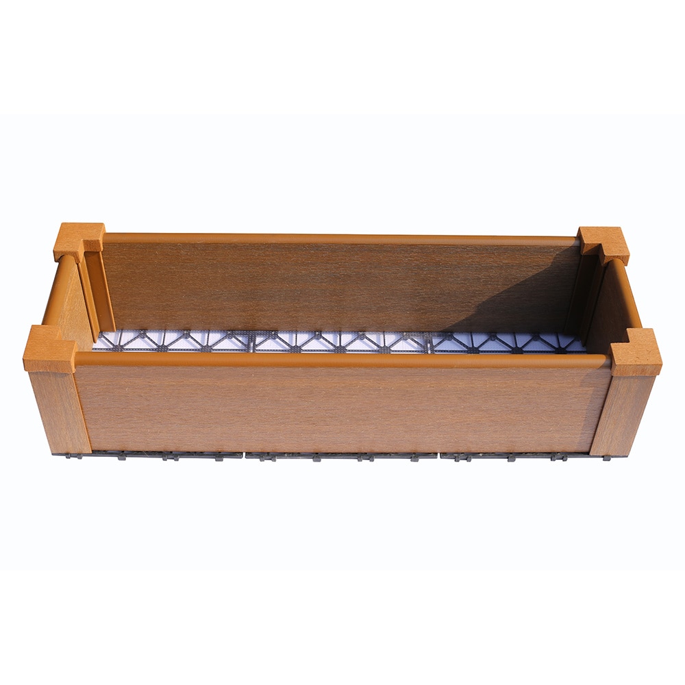 NewTechWood US-QD-PB-13-TK Rectangle 15-in W x 8-in H x Brown Mixed/Composite Indoor/Outdoor Planter