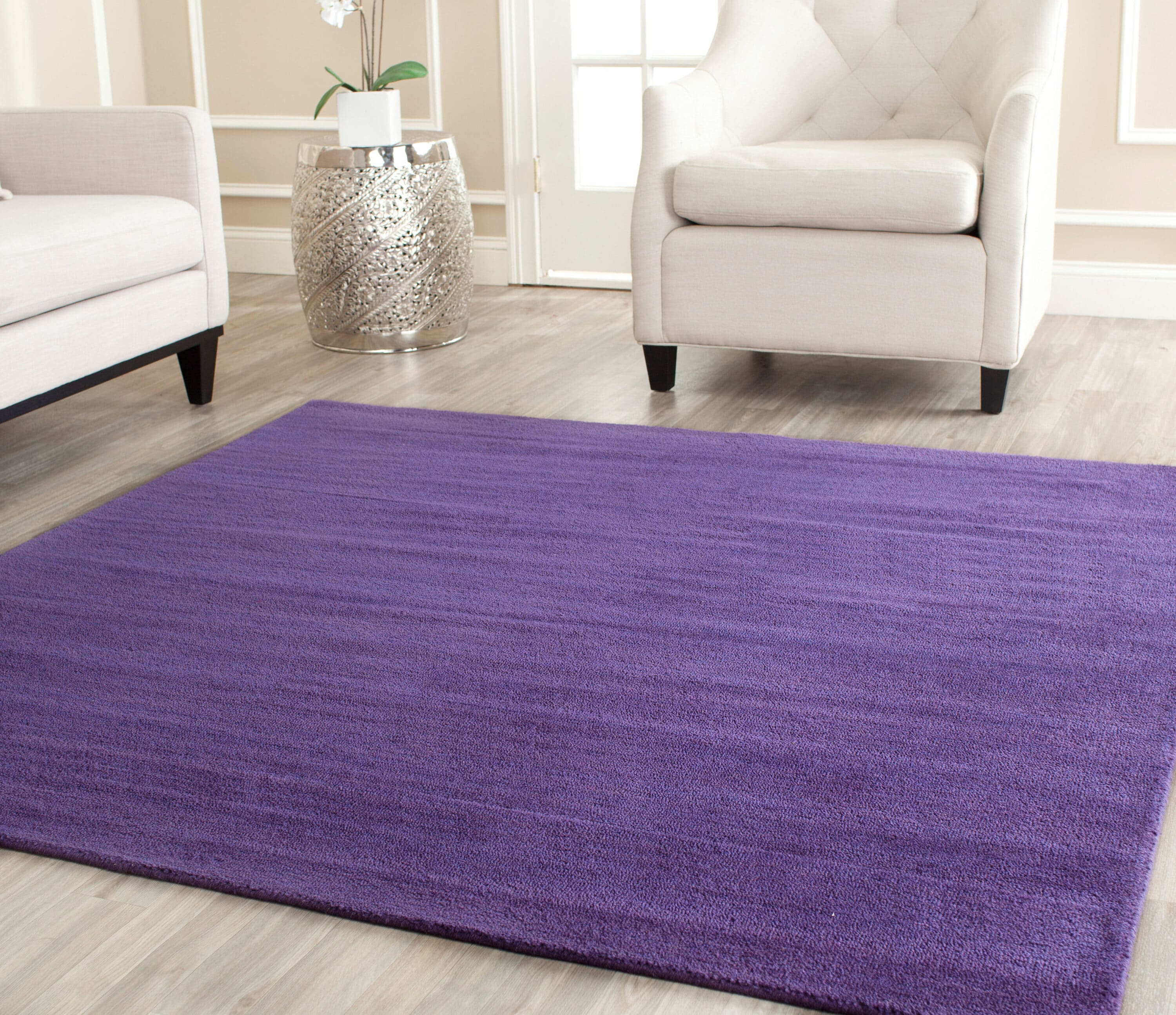  Himalaya 610 Purple Solid / Tonal 6ft x 6ft Square Rug