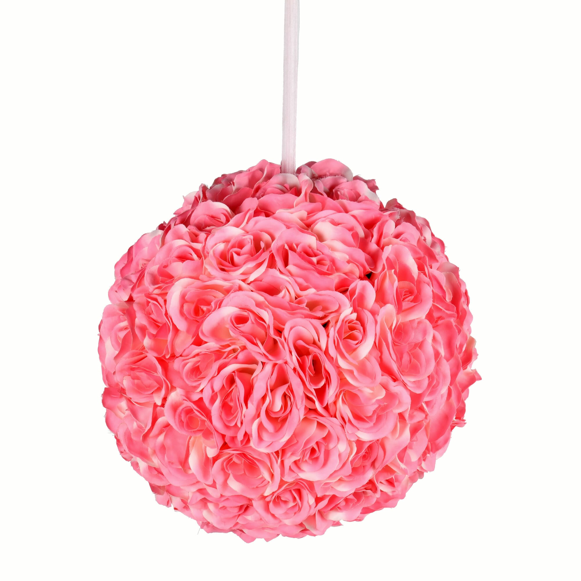 Vickerman FA191679 12-in Pink Indoor Hanging Rose Artificial Flower