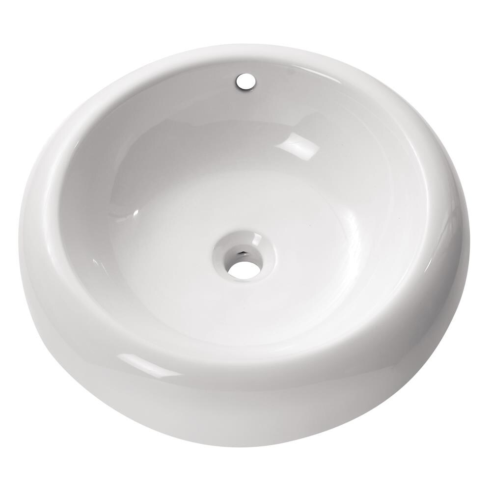 Avanity CVE500RD Vitreous china Vessel Round Modern White Bathroom Sink ( 19.7-Inches x 19.7-Inches )