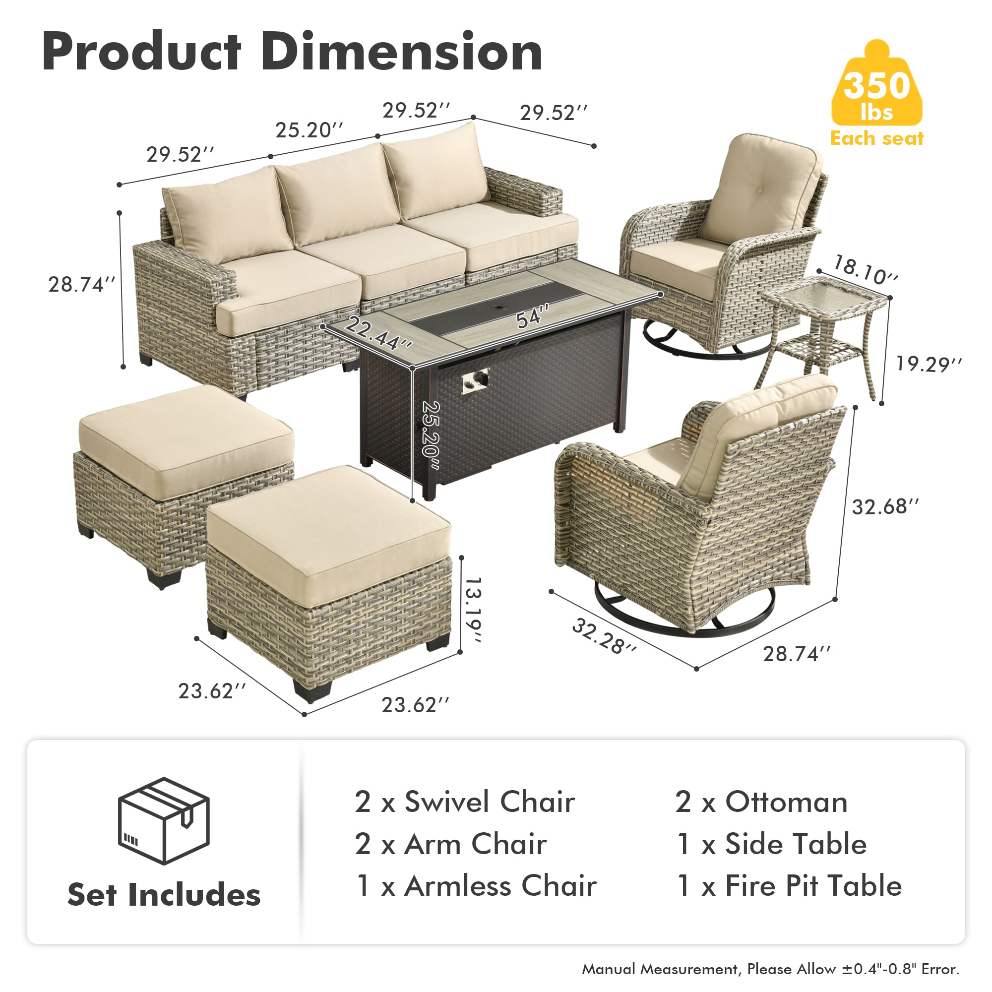 Ovios RFP5TS608YV Patio-Conversation-Sets - View #8