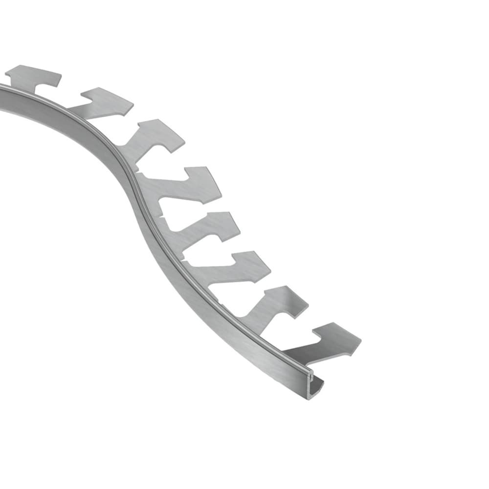 Schluter Systems R/E60EB Schiene 0.25-in W x 98.5-in L Brushed Stainless Steel Steel L-angle Tile Edge Trim