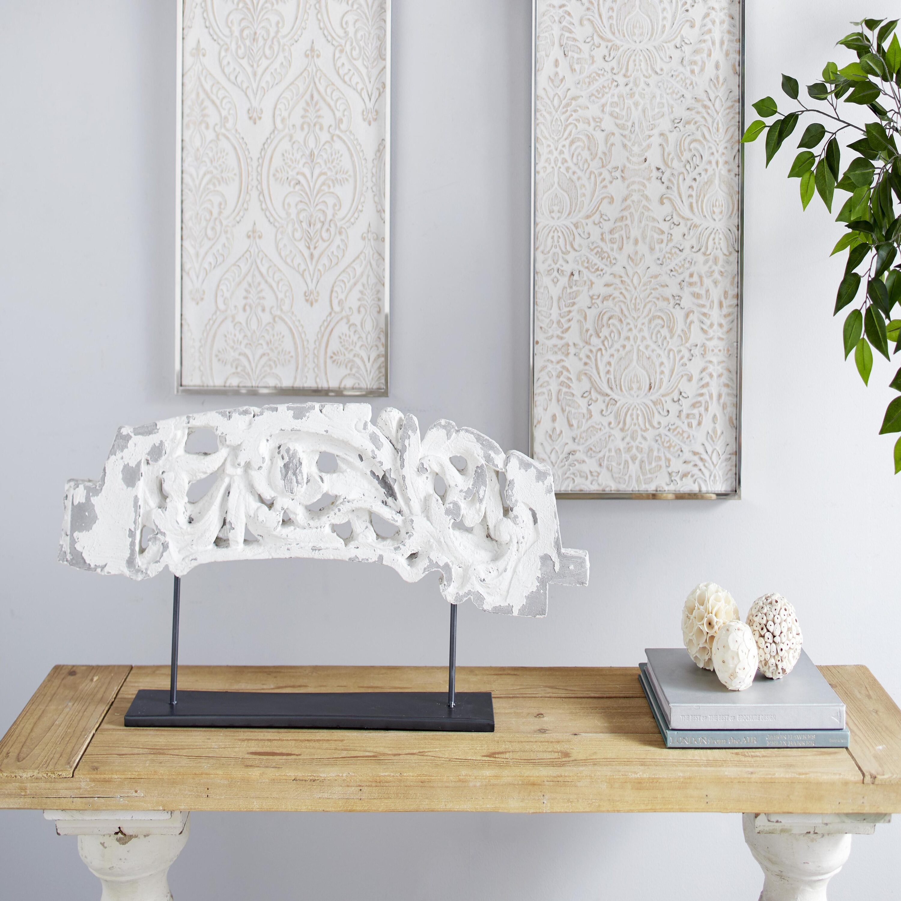 Grayson Lane 91157 White Fiberglass Farmhouse Sculpture
