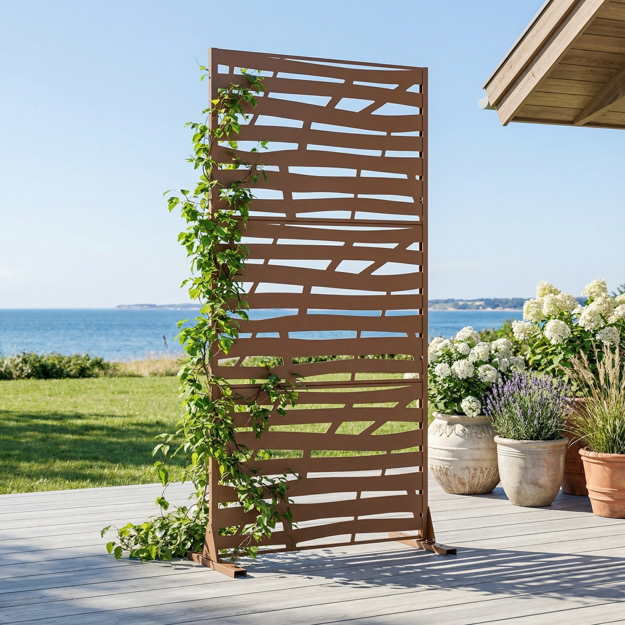 Misty Moon 72-in H x 35-in W x 16-in D Brown Rectangular Galvanized ...