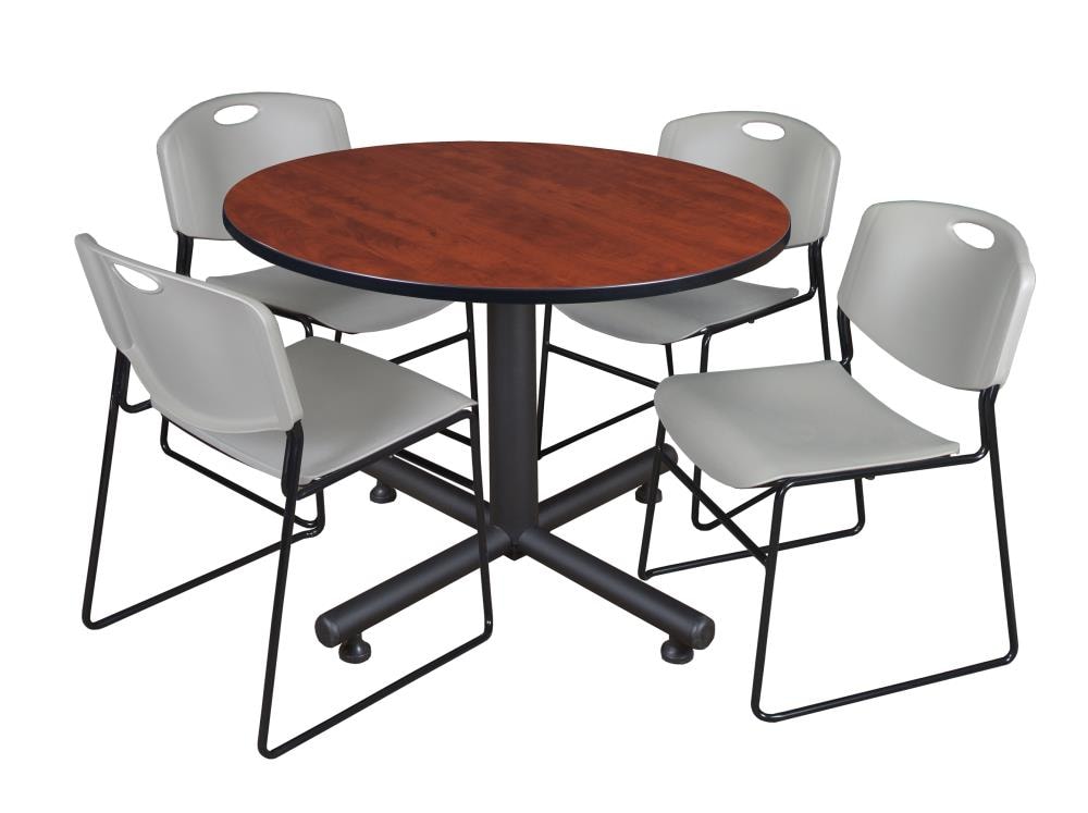 Regency TKB48RNDCH44GY Breakroom Red 4-Person Training Table (48-in W x 29-in H)