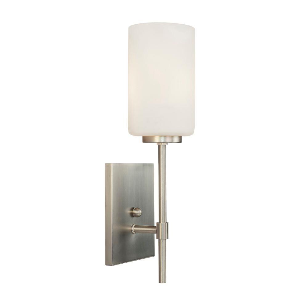 4.5-in W 1-Light Brushed Nickel Transitional Wall Sconce in the Wall ...