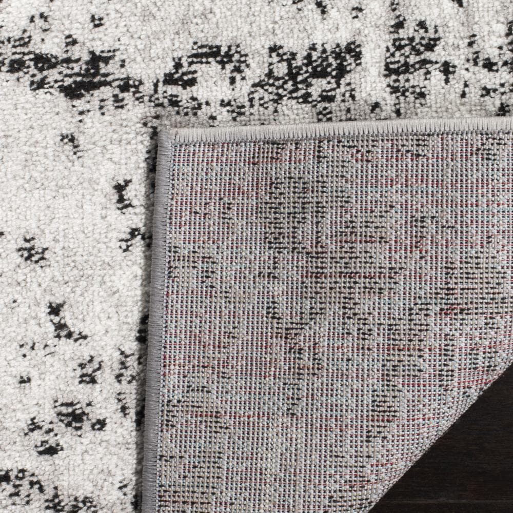 Charcoal & Ivory Abstract Synthetic 8' x 10' Area Rug