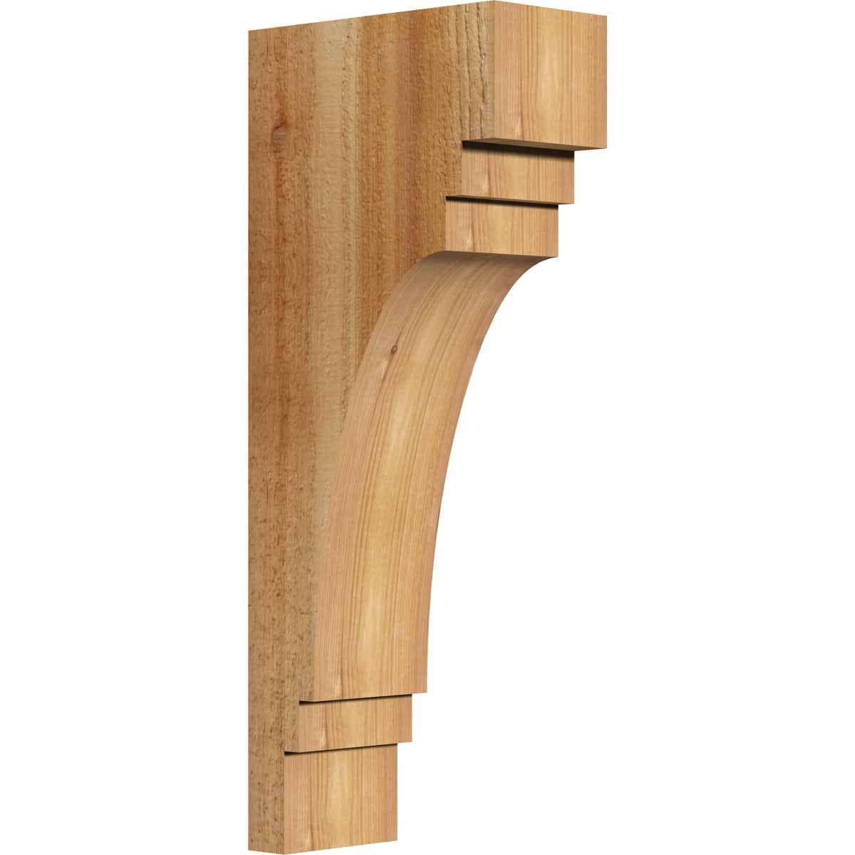 Ekena Millwork COR04X08X20PEC00RWR 4-in x 8-in x 20-in Pescadero Unfinished Western red cedar Wood Paintable/Stainable Corbel