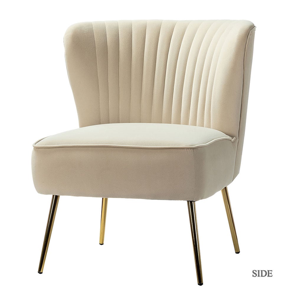 14 Karat Home Casual TAN Velvet Accent Chair