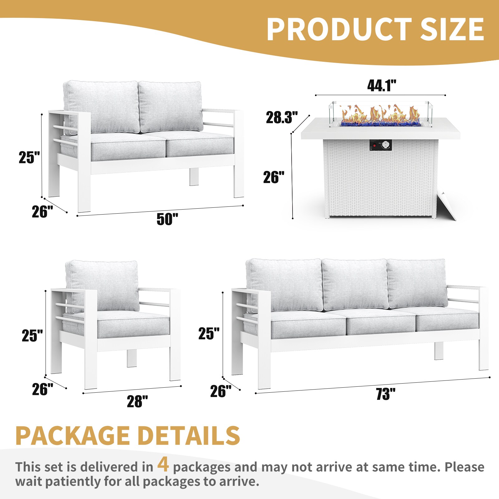 LayinSun FP5001-WH-5001 Patio-Conversation-Sets - View #7