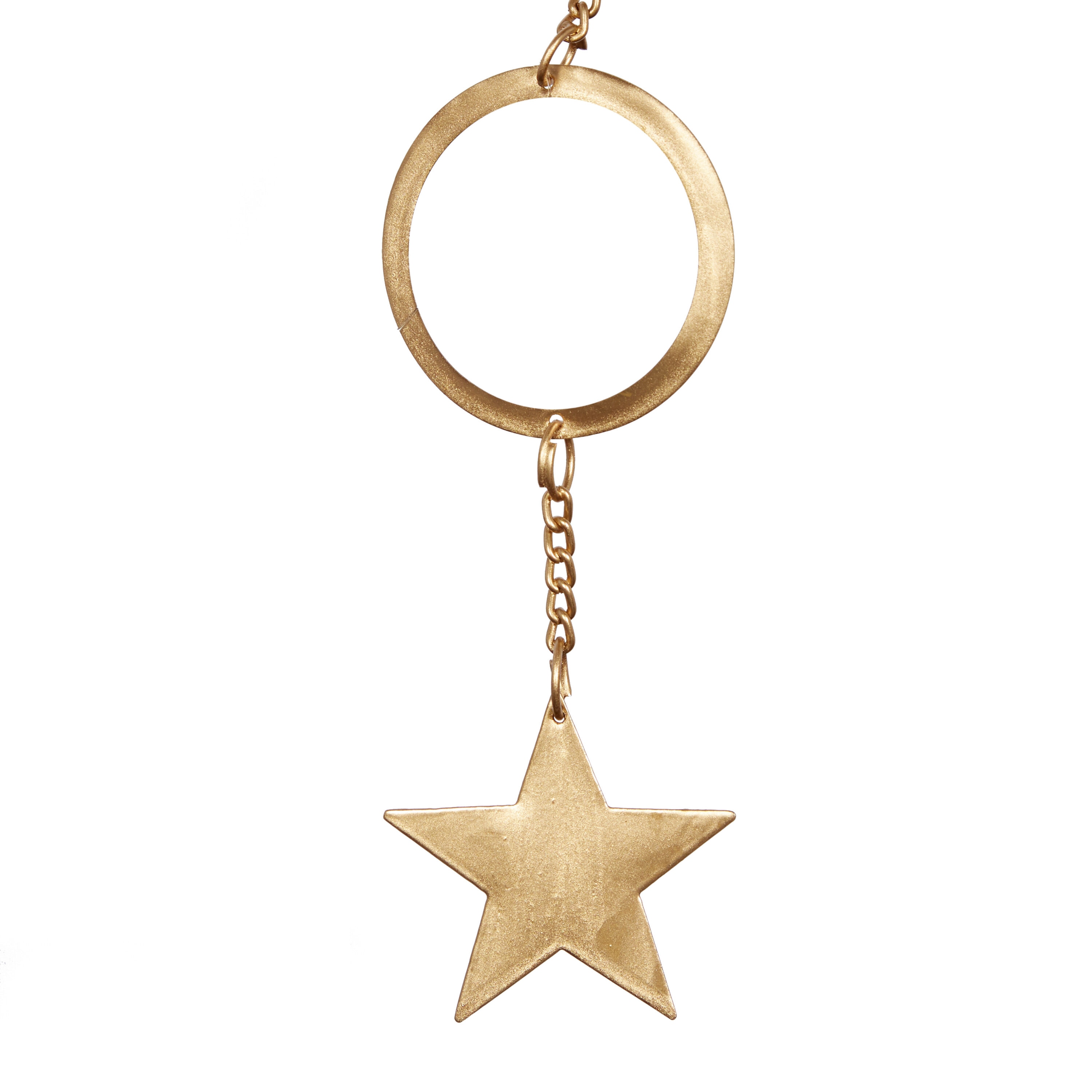Gold Metal Moon and Star Windchime with Bead Accents, 39"