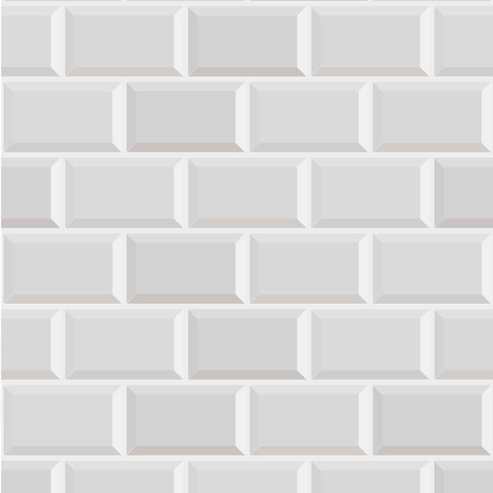 Graham & Brown 103921 Strata 56.0-Sq. Feet Cream/Beige Vinyl Textured Tile Unpasted Wallpaper