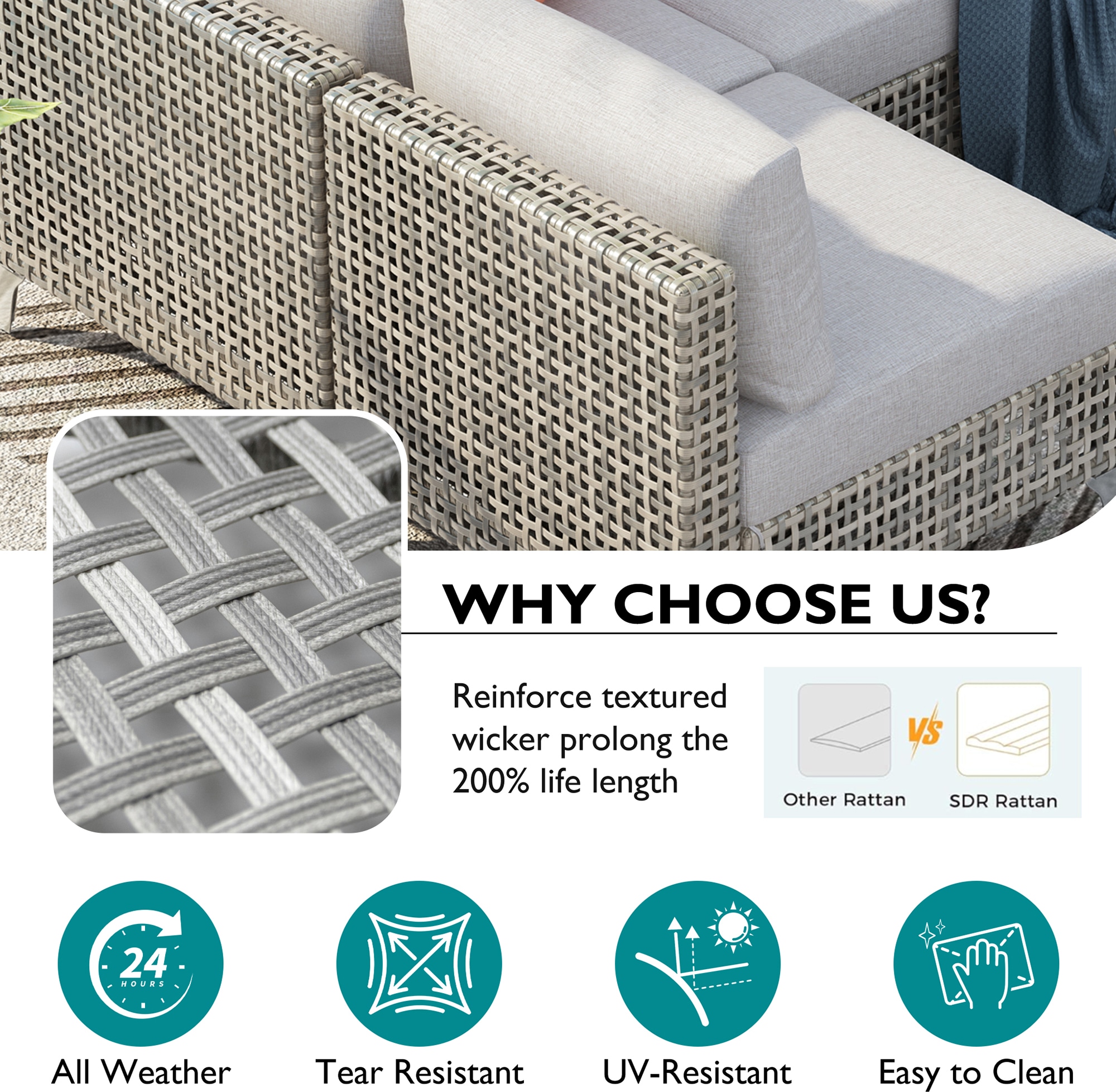 SINOFURN SYB260073GY Patio-Sofas-Daybeds - View #5