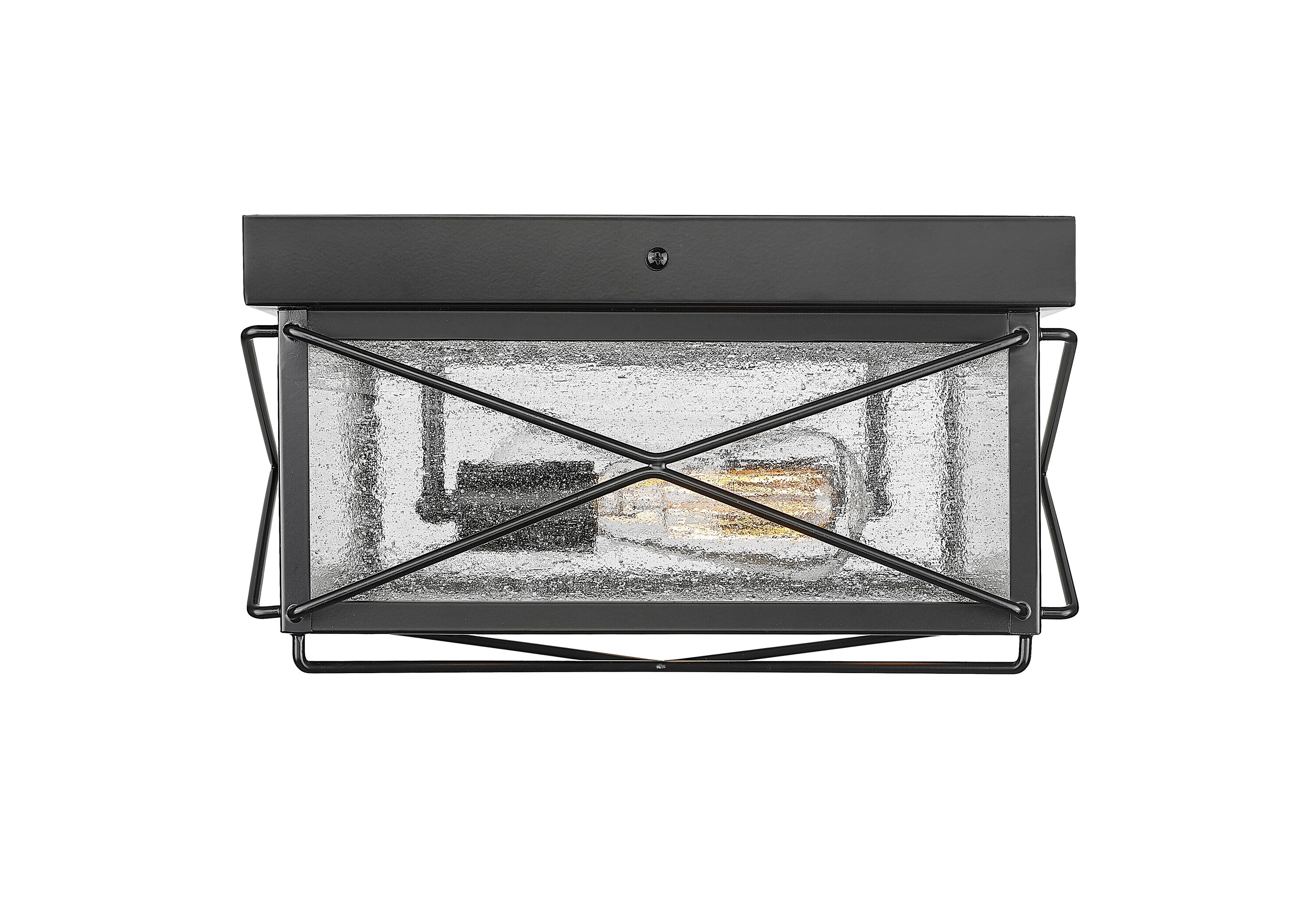 Millennium Lighting 42616-PBK Robinson 2 -Light 8-in Powder coated Black Outdoor Flush Mount Light