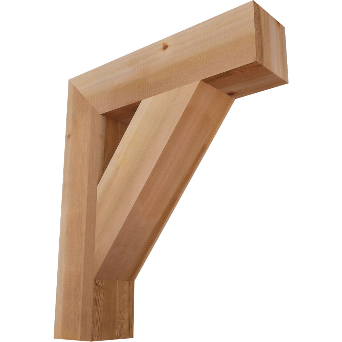 Ekena Millwork BKT06X26X30TRA05SWR Traditional block smooth 5-1/2-in x 26-in x 30-in Western red cedar Brown Wood Standard bracket