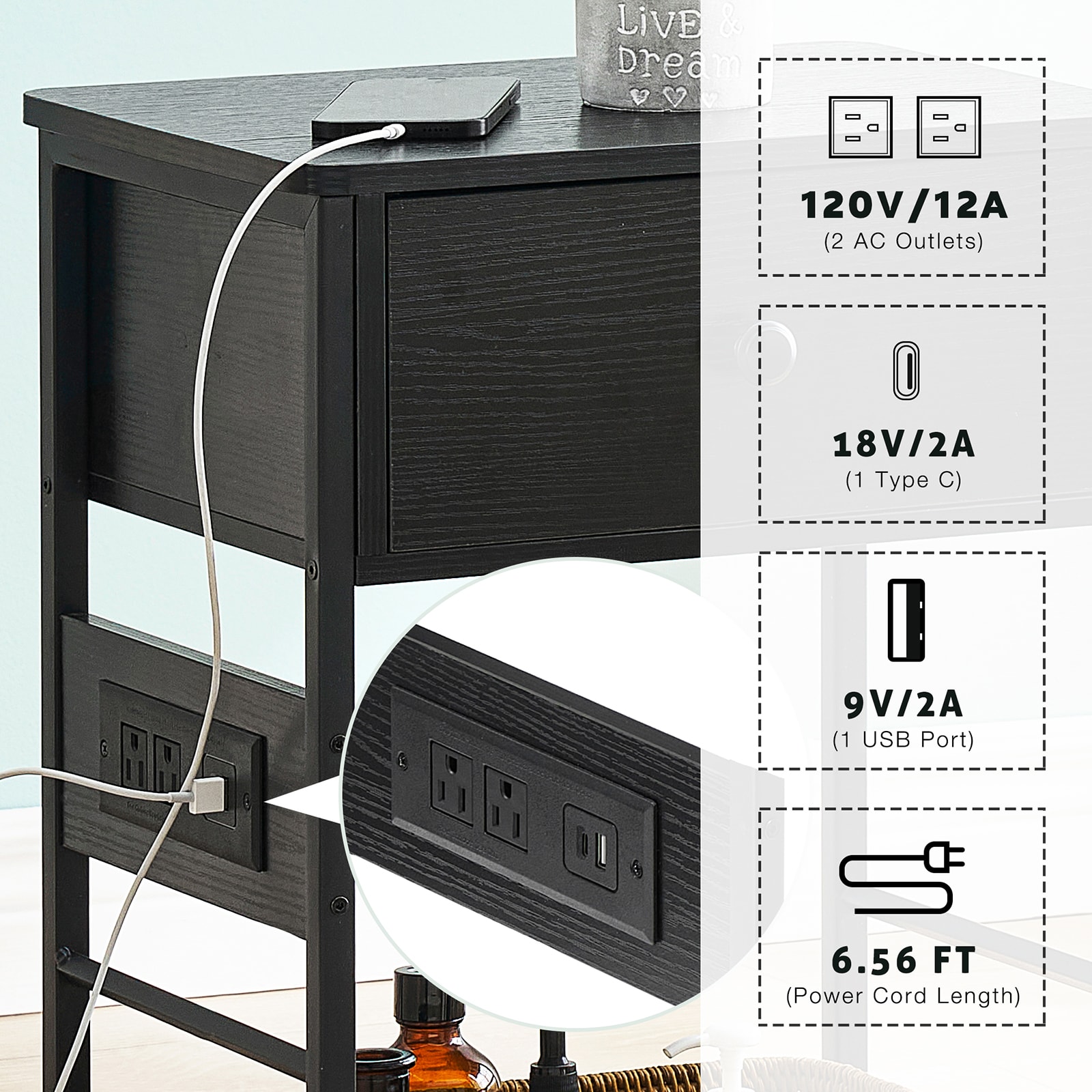 Garvee PHO-0XCBLU4M nightstands - View #4