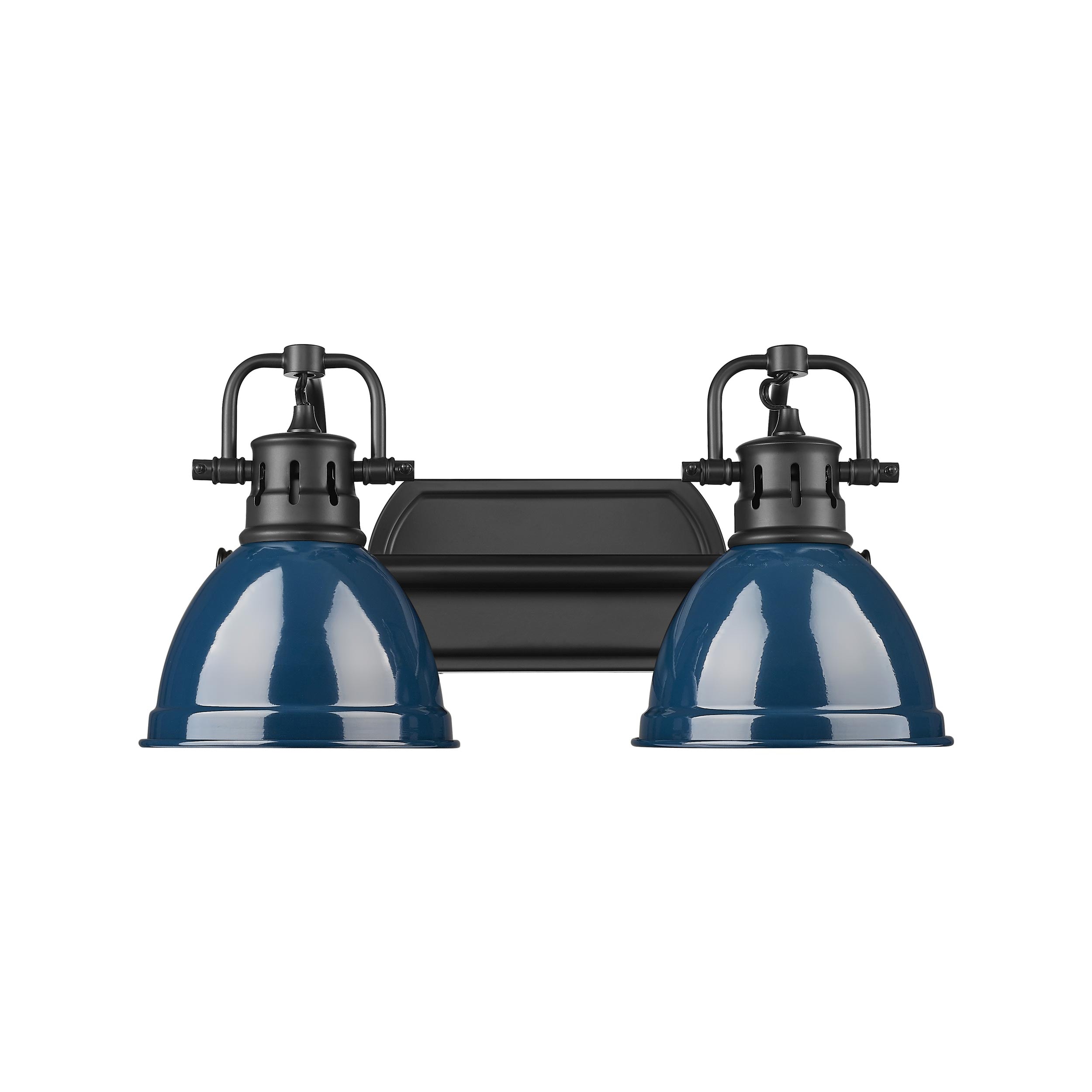 Golden Lighting 3602-BA2 BLK-NVY Duncan 8.25-in 2 -Light Matte Black Transitional Vanity light