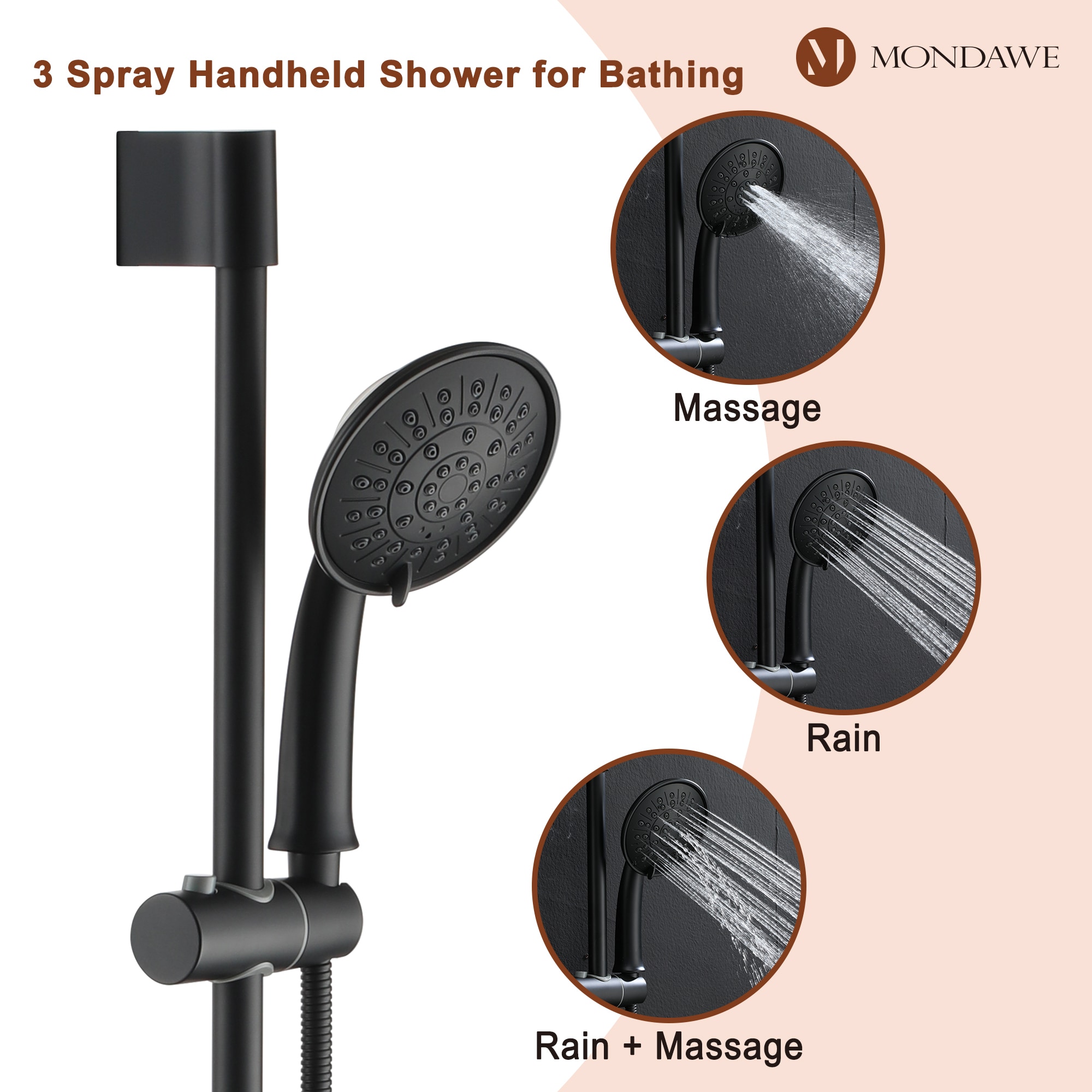 Mondawe MD-A3815-MB3 Showerhead-Bar-Panels - View #8