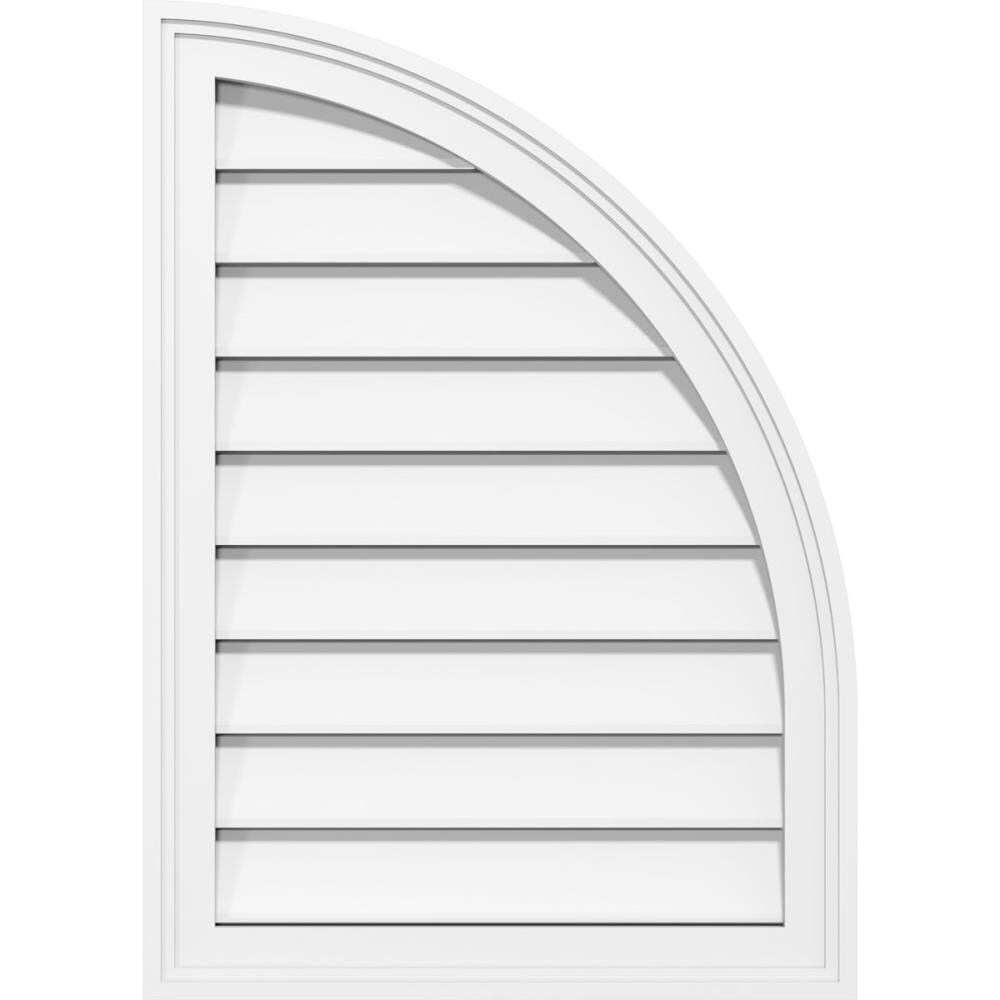 Ekena Millwork GVPQR14X1802SF 14-Inches x 18-Inches Off-white Round top PVC Gable Louver Vent