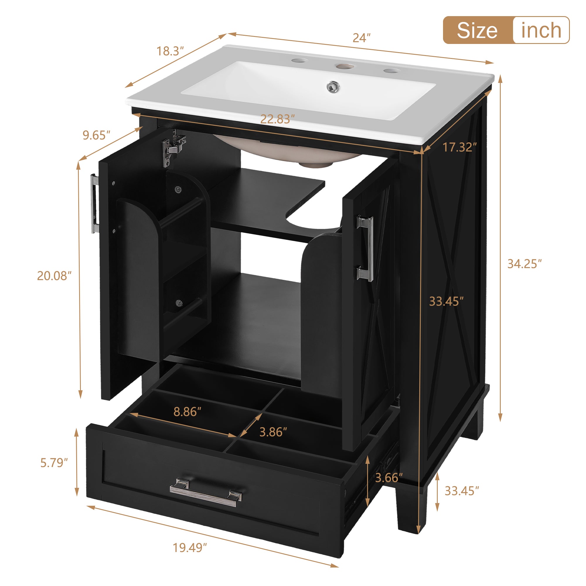 Boyel Living BL-VY-2170B Bath-Vanity-Combo - View #2