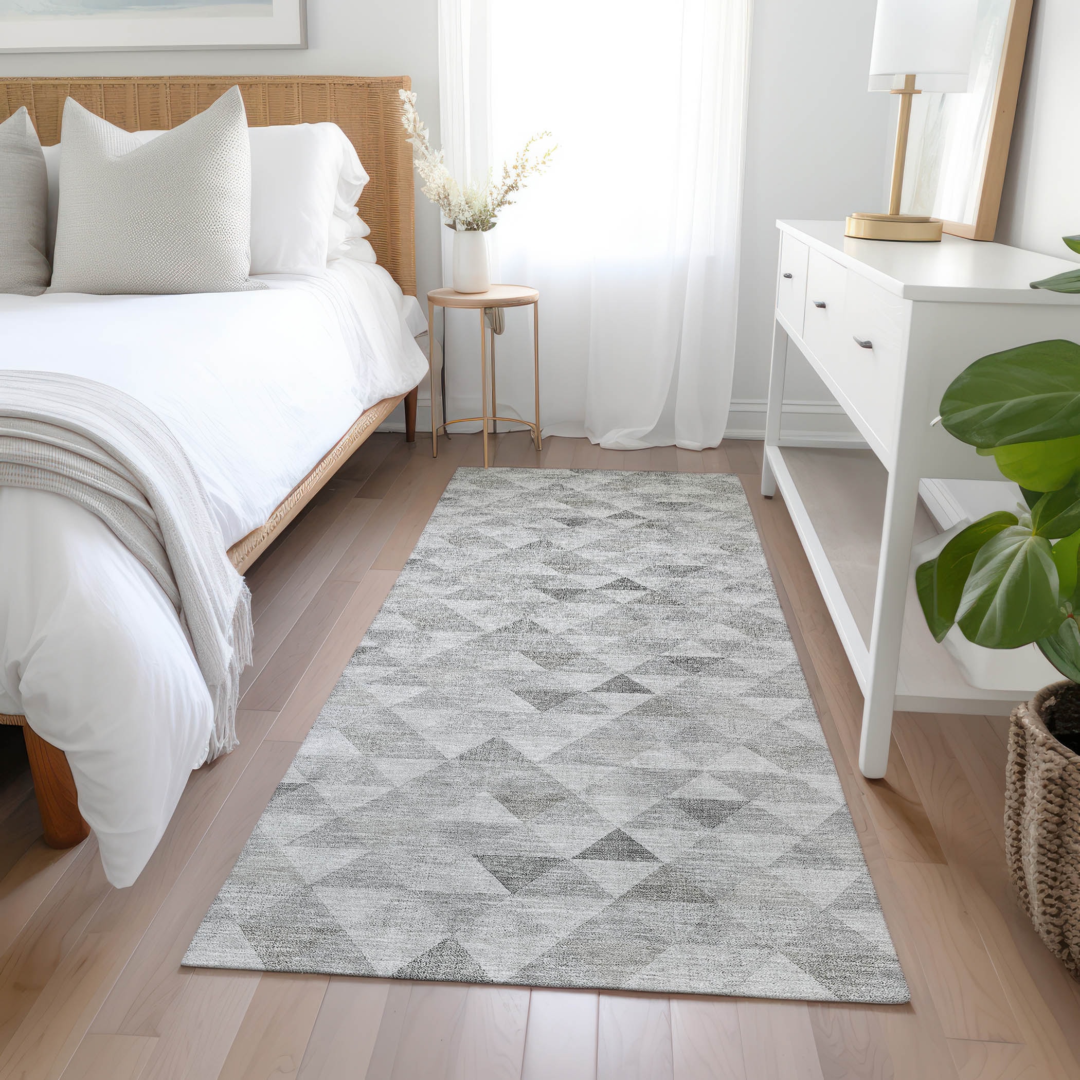 Addison Rugs ACN612SV2X8 Chantille ACN612SV 2 x 7 (ft) Polyester Silver Rectangular Indoor/Outdoor Abstract Machine washable Runner rug
