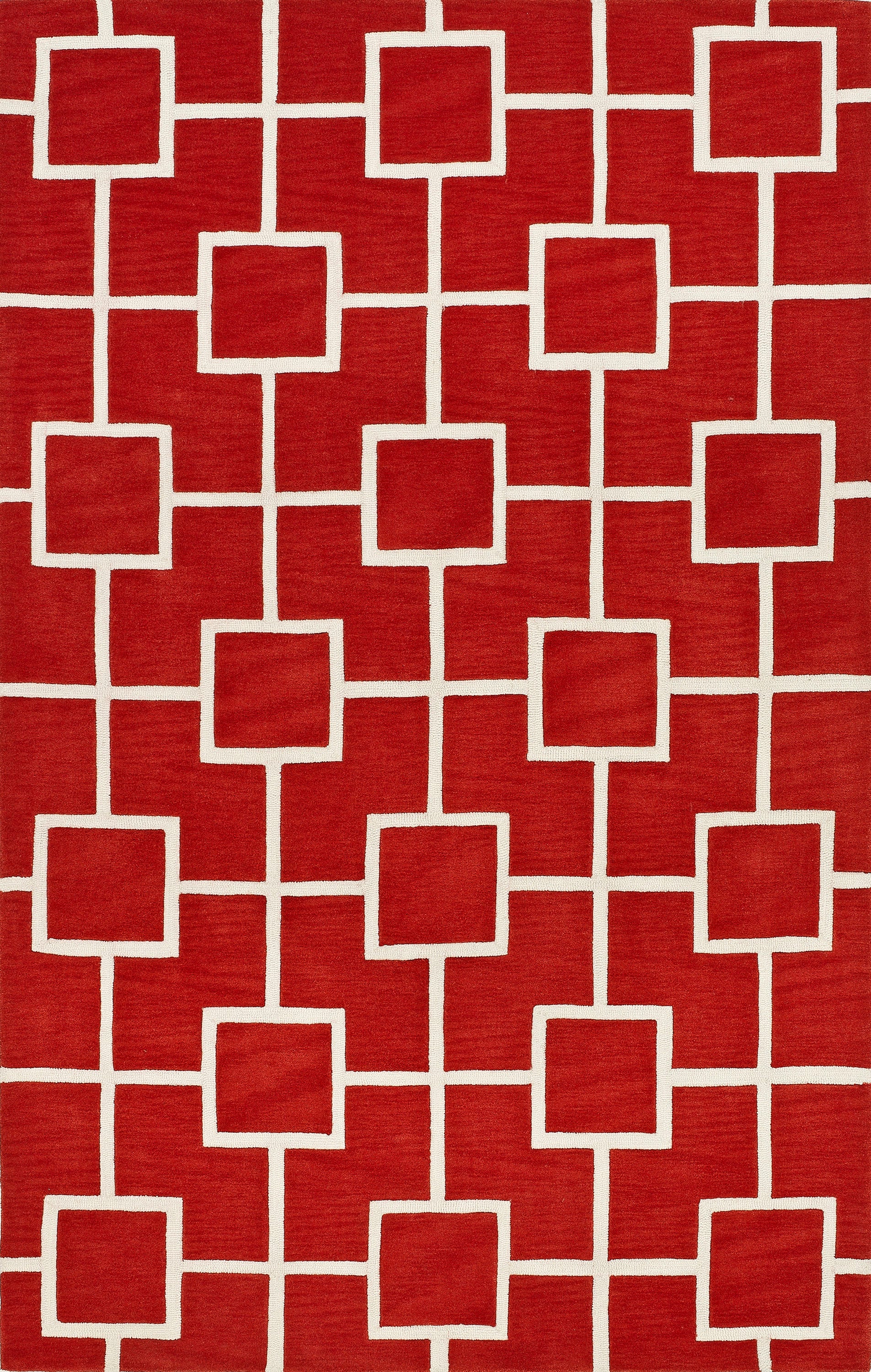 Addison Rugs OSOP33RD9X13 Optics 9 x 13 (ft) Tufted Polyester Red Rectangular Indoor Geometric Mid-Century Modern Area rug