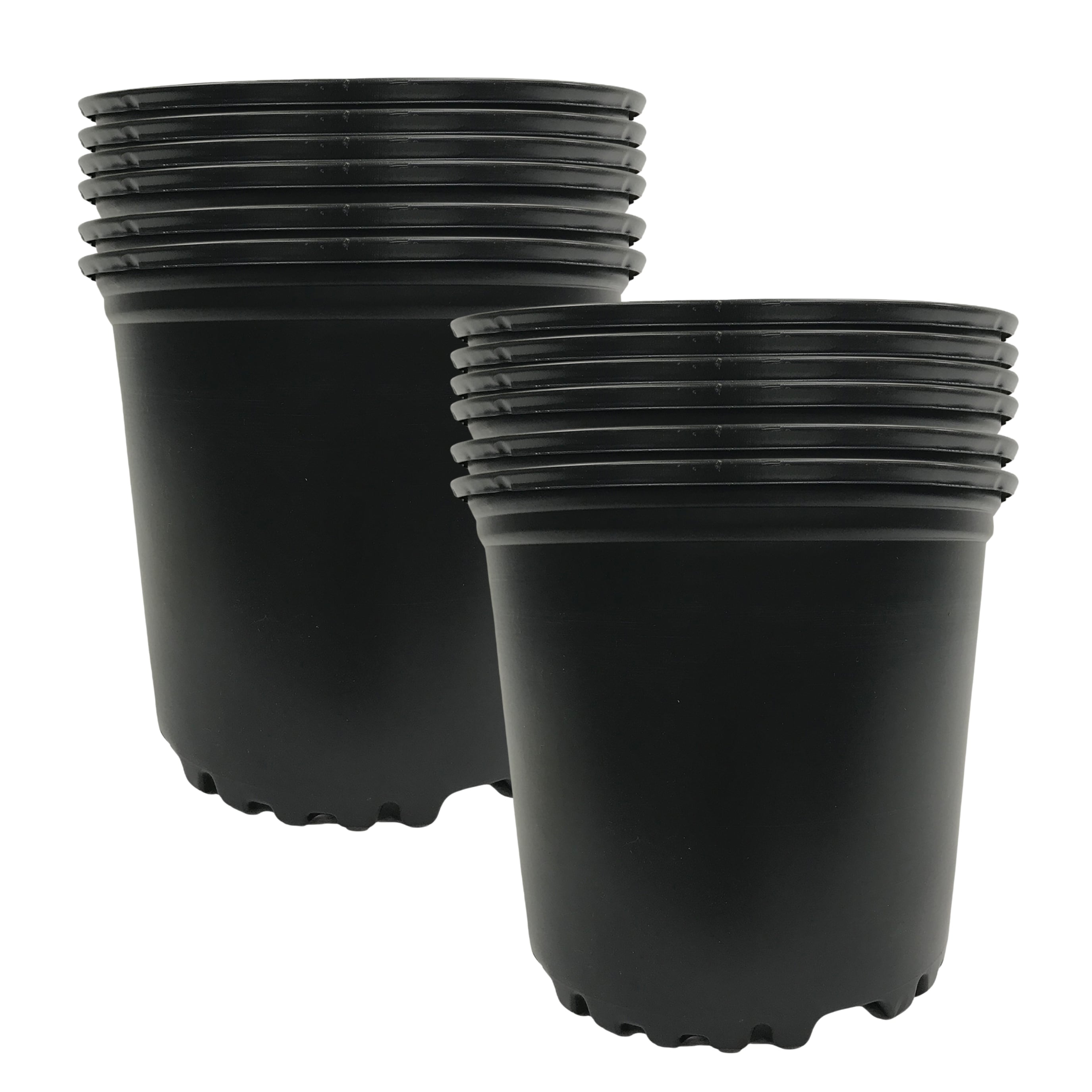 Viagrow VHPP500-12 12 -Pack Round 11.5-in W Medium Black HDPE Indoor/Outdoor Nursery planter with Drainage Holes