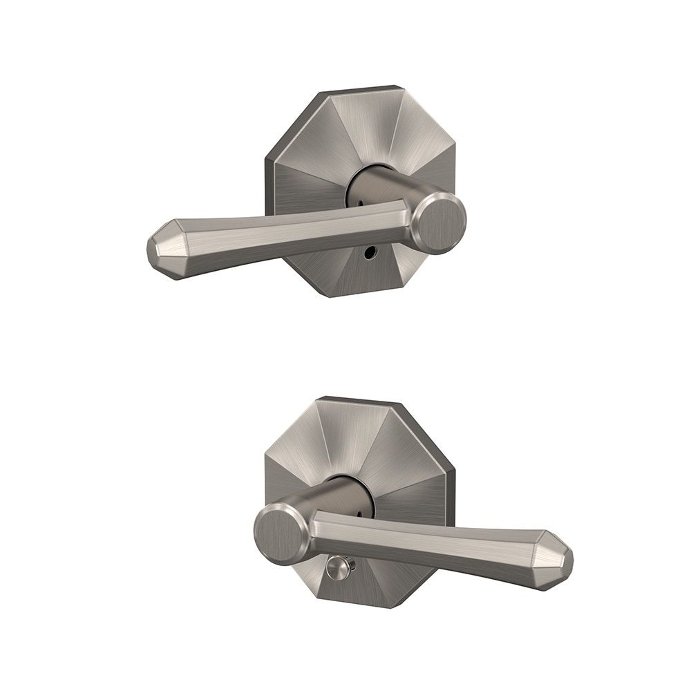 Schlage FC21 DMP 619 RWD Custom Custom Dempsey - Rosewood Satin Nickel Universal Interior Bed/Bath Hall/Closet Combined Door Handle