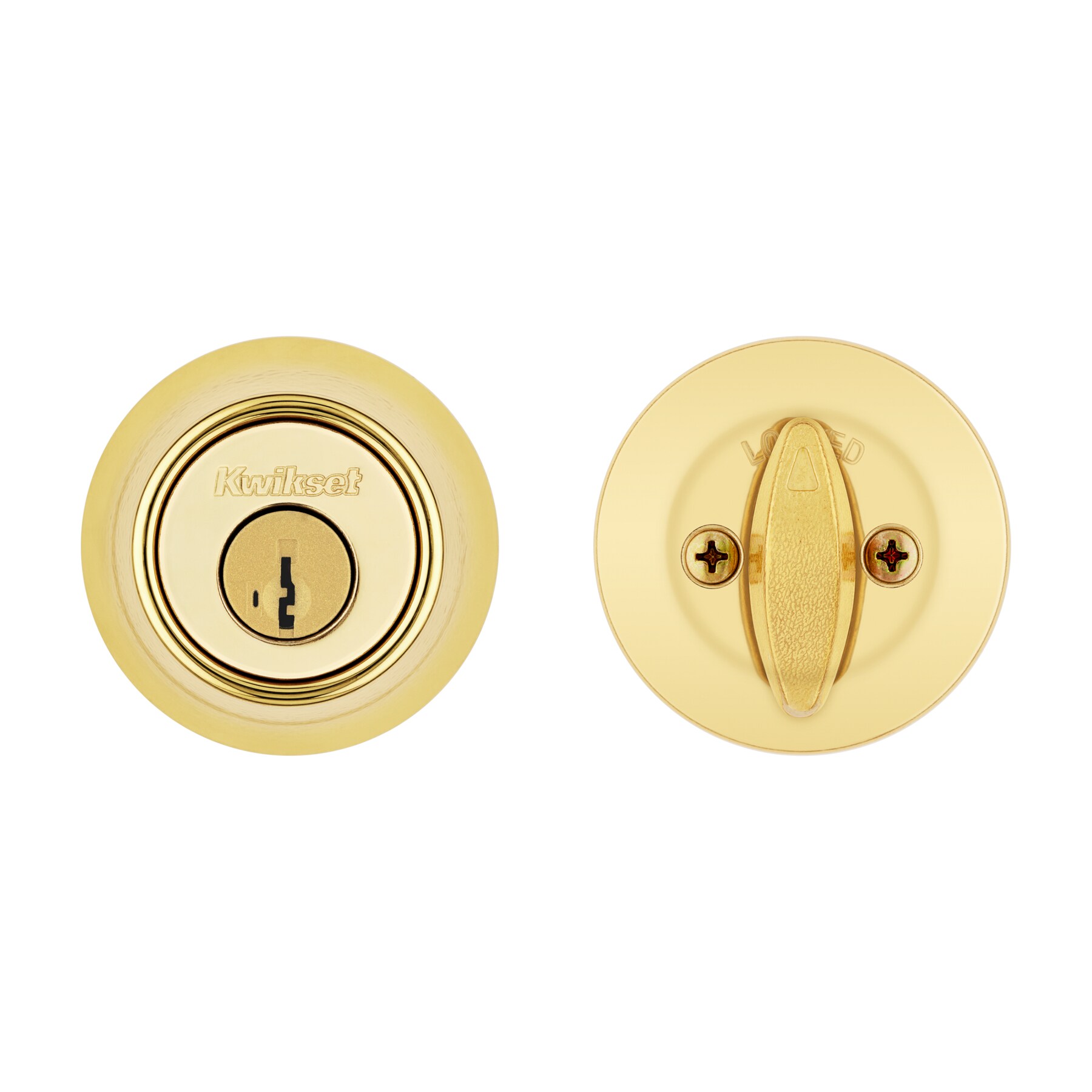 Kwikset Polished Brass Single Cylinder Deadbolt for Residential Doors