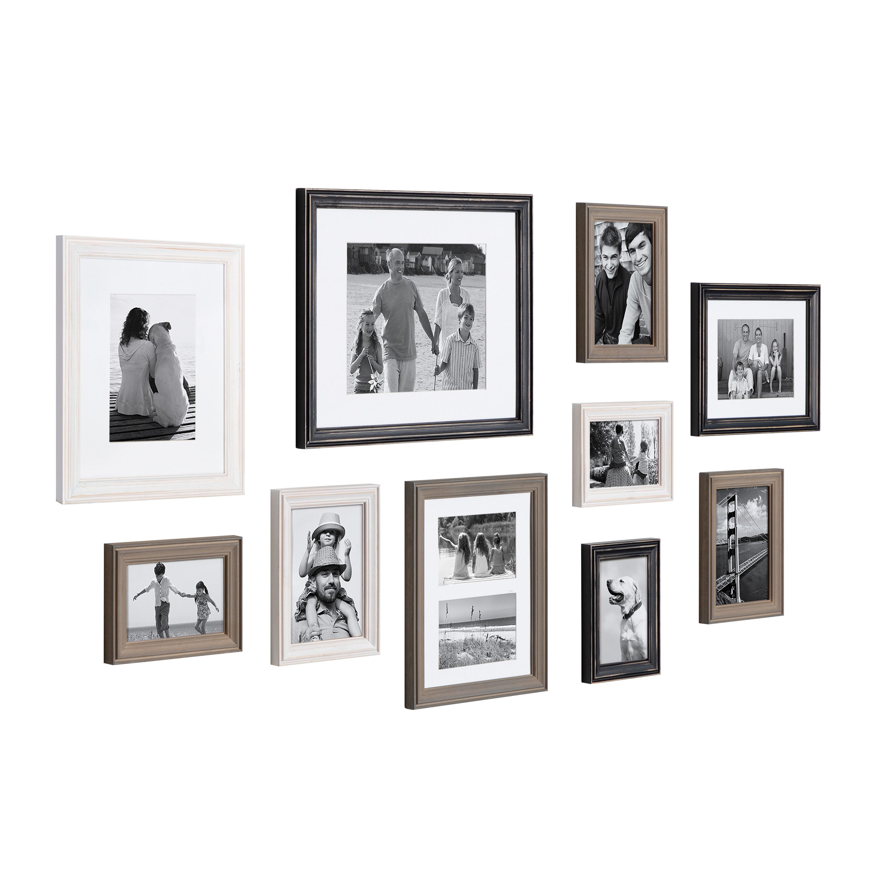 Stonebriar Collection Black Wood Nesting Picture Frame Set (Set of