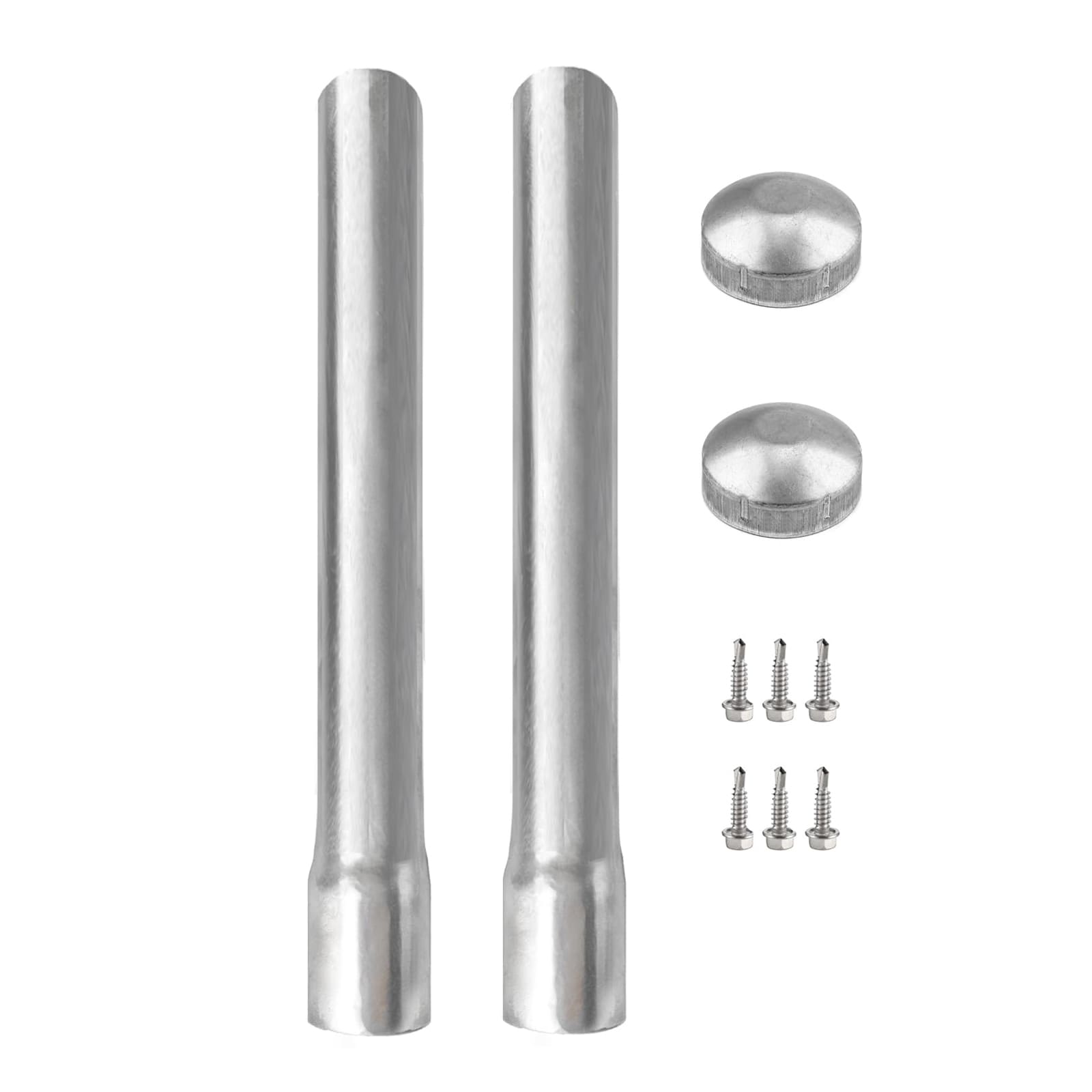 Etokfoks  2 Pack 2 3 8 OD Metal Post Extender 24 Fence Post Extension Height Hot dip Galvanized Steel Includes Screws and Caps