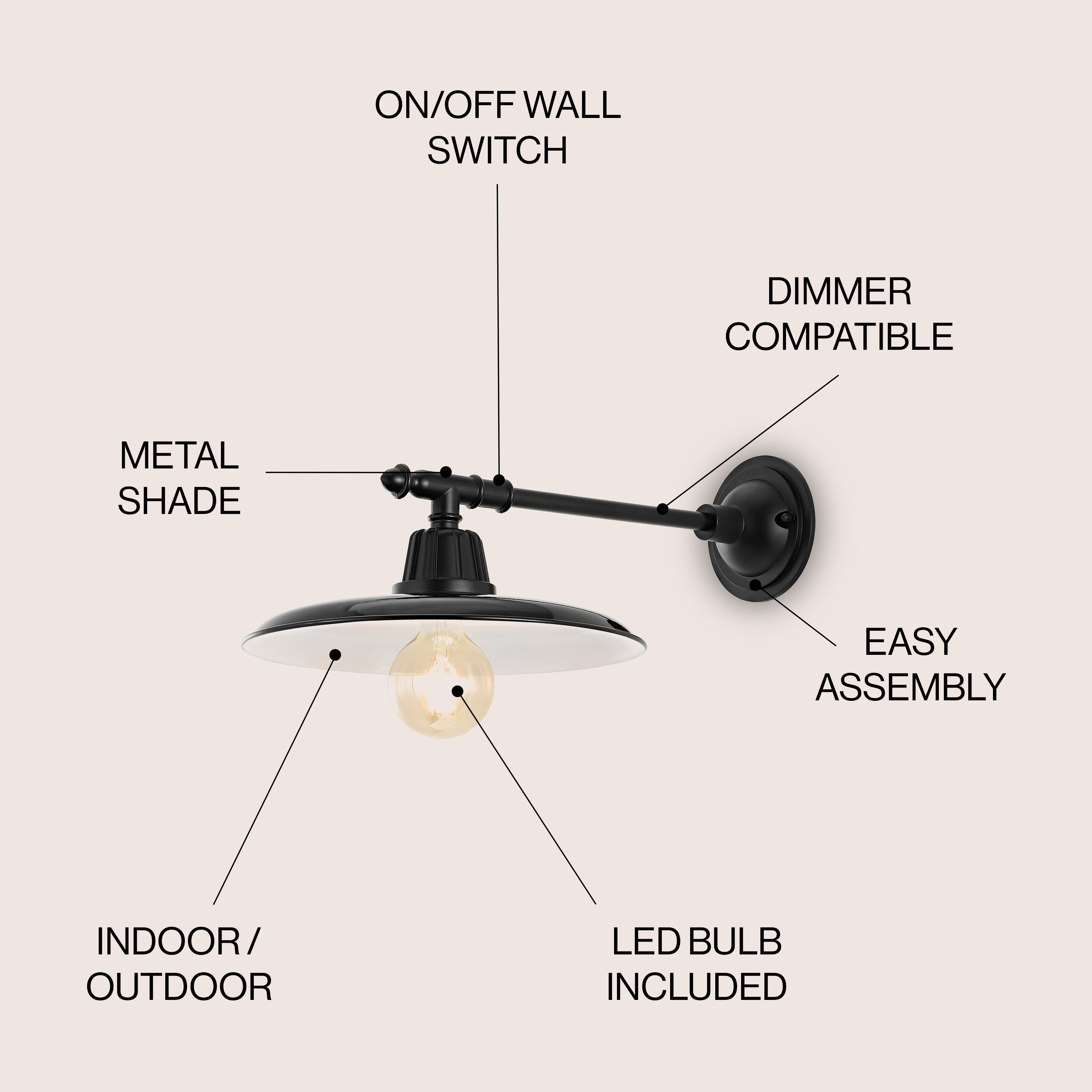 JONATHAN  Y JYL7616B Outdoor-Wall-Lighting - View #3
