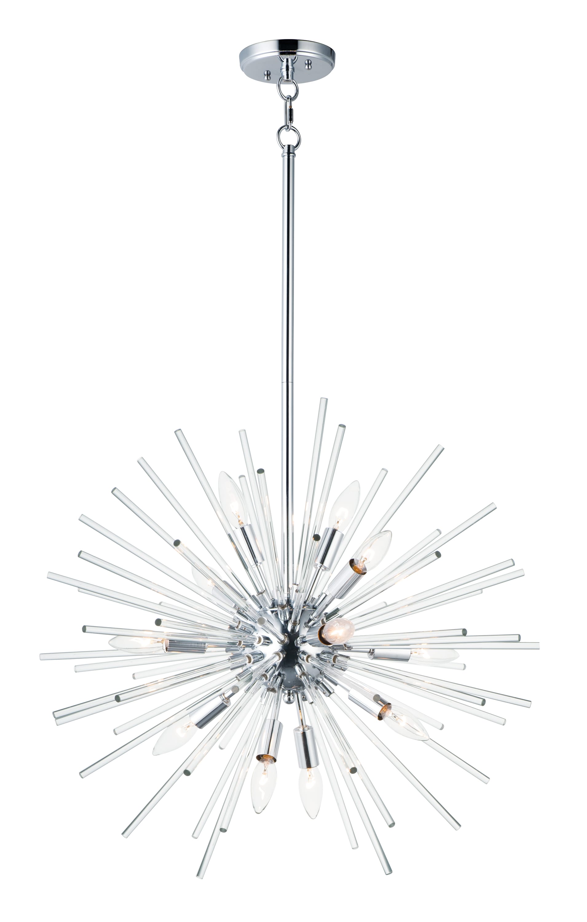 Maxim Lighting 28664CLPC Polaris 12 -Light Polished Chrome Transitional Clear glass Sputnik Large Hanging Pendant light